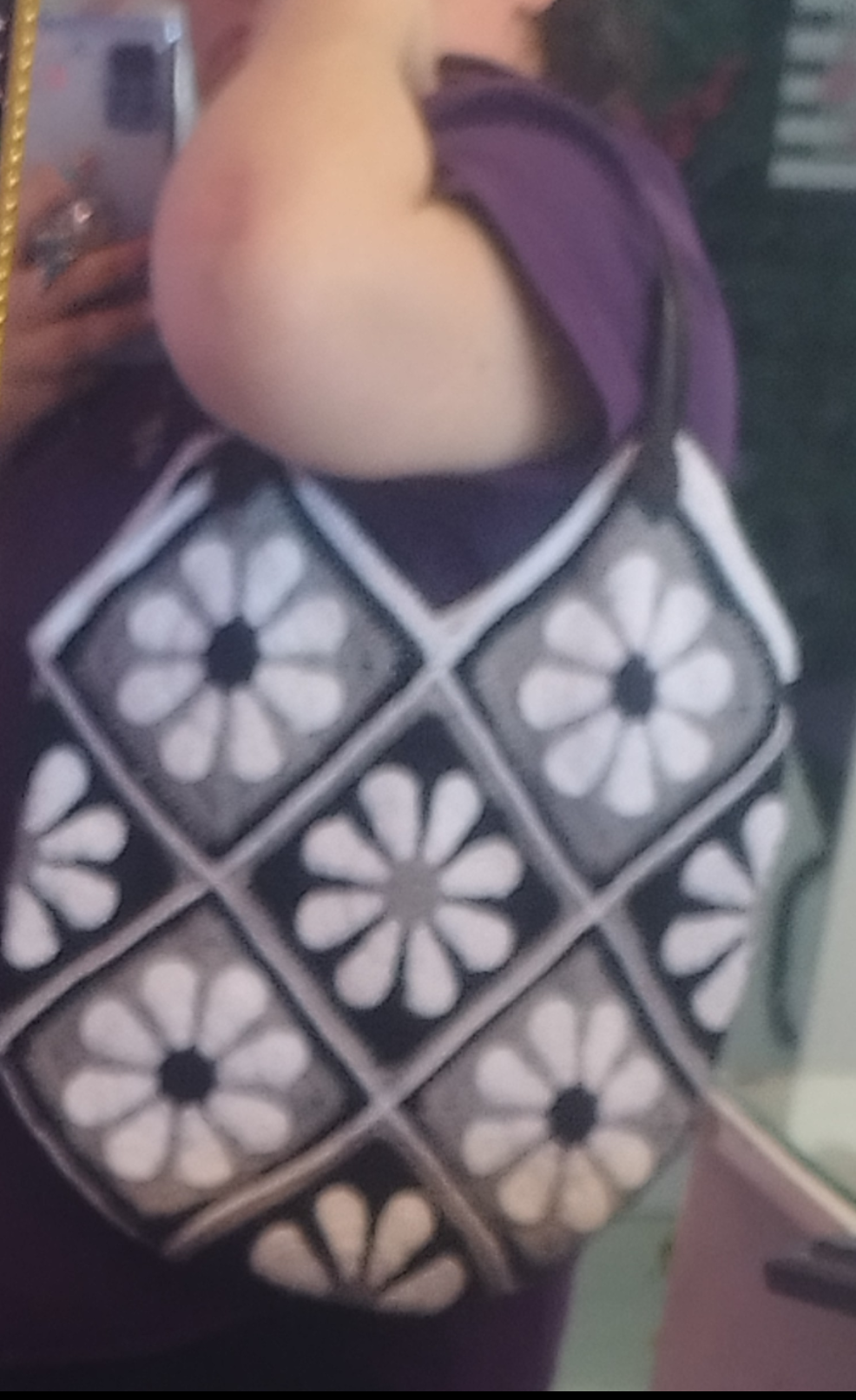 Bolso tejido con flores - miniatura 5