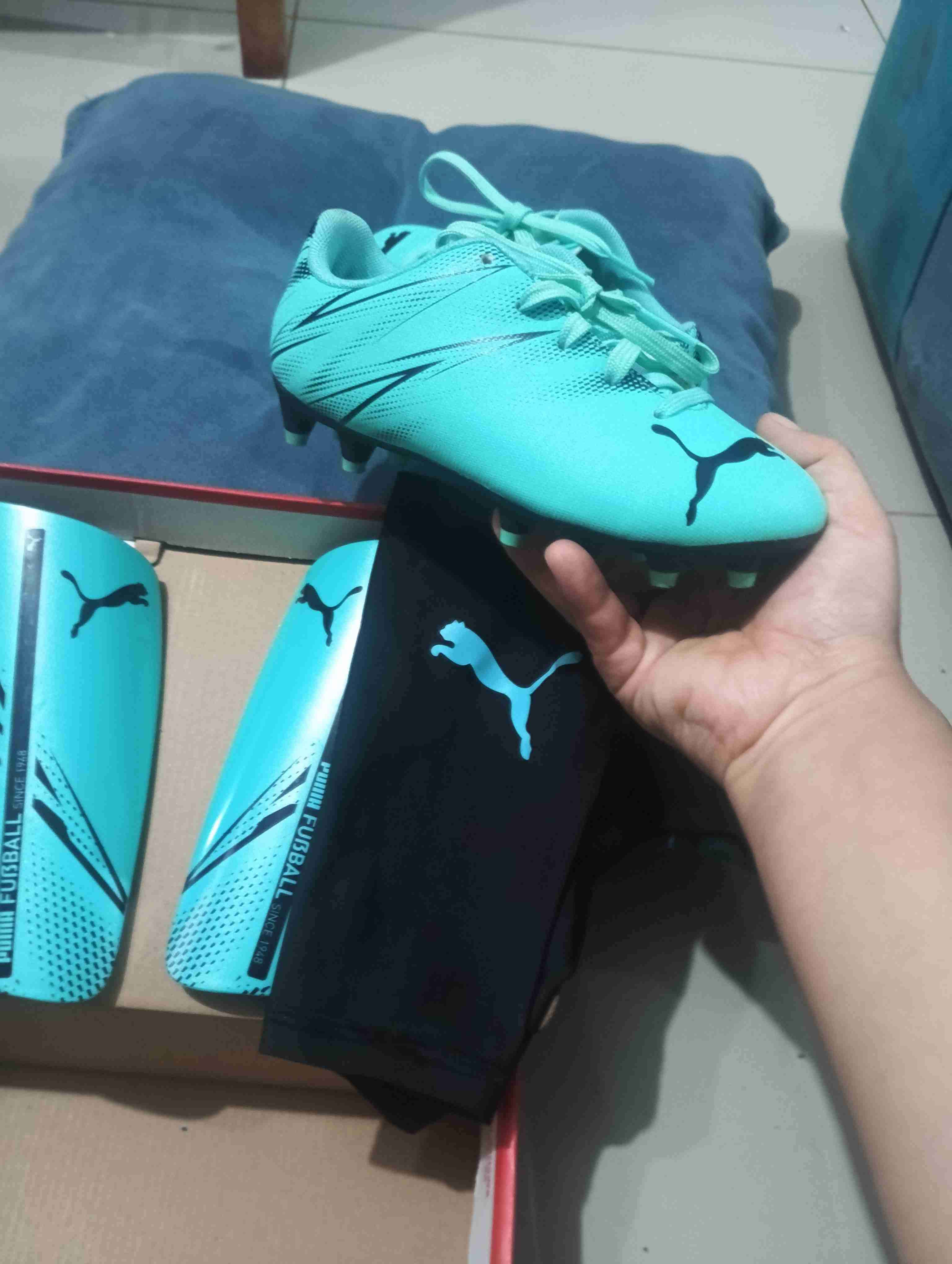 Zapatillas de fútbol Puma turquesas - miniatura 3