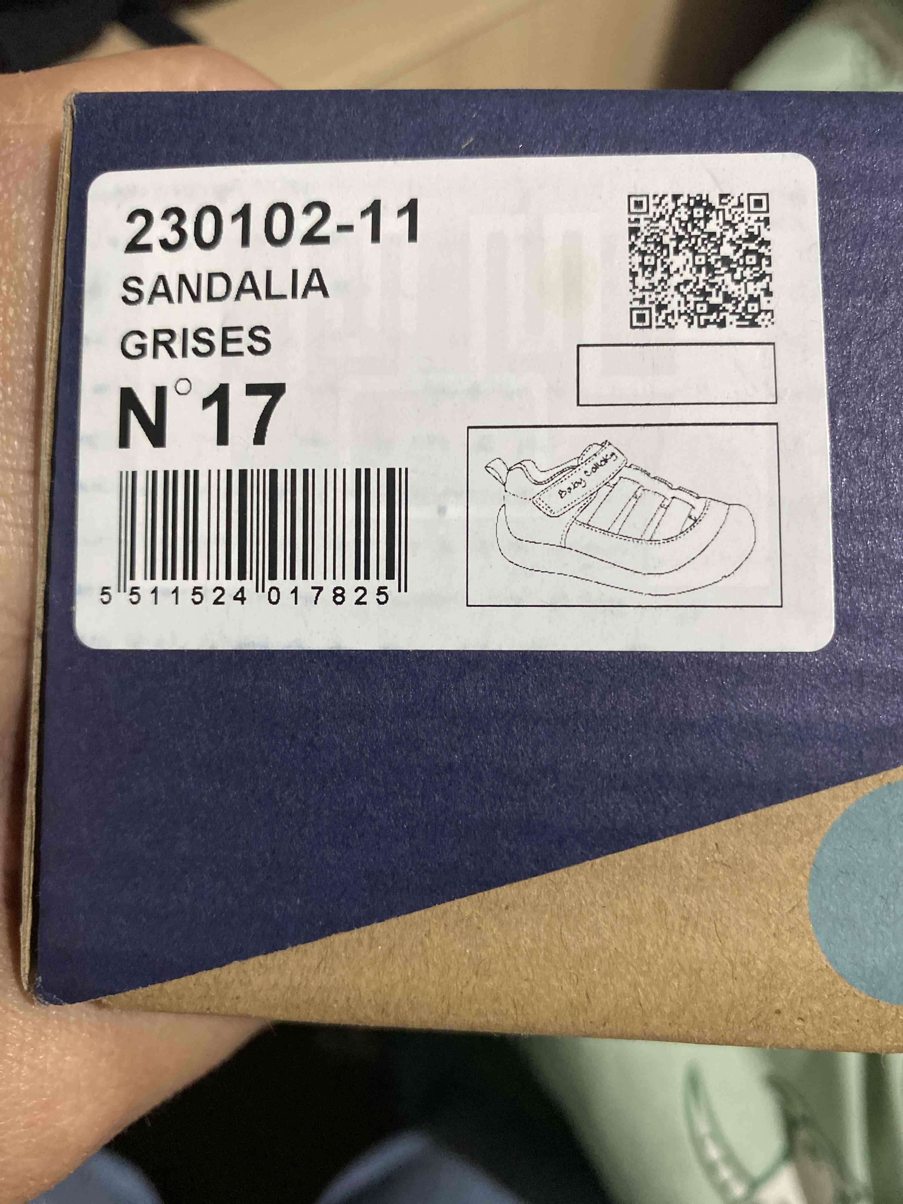 Sandalias gris Colloky talla 17 - miniatura 5