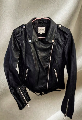 Chaqueta de cuero negra - miniatura 1