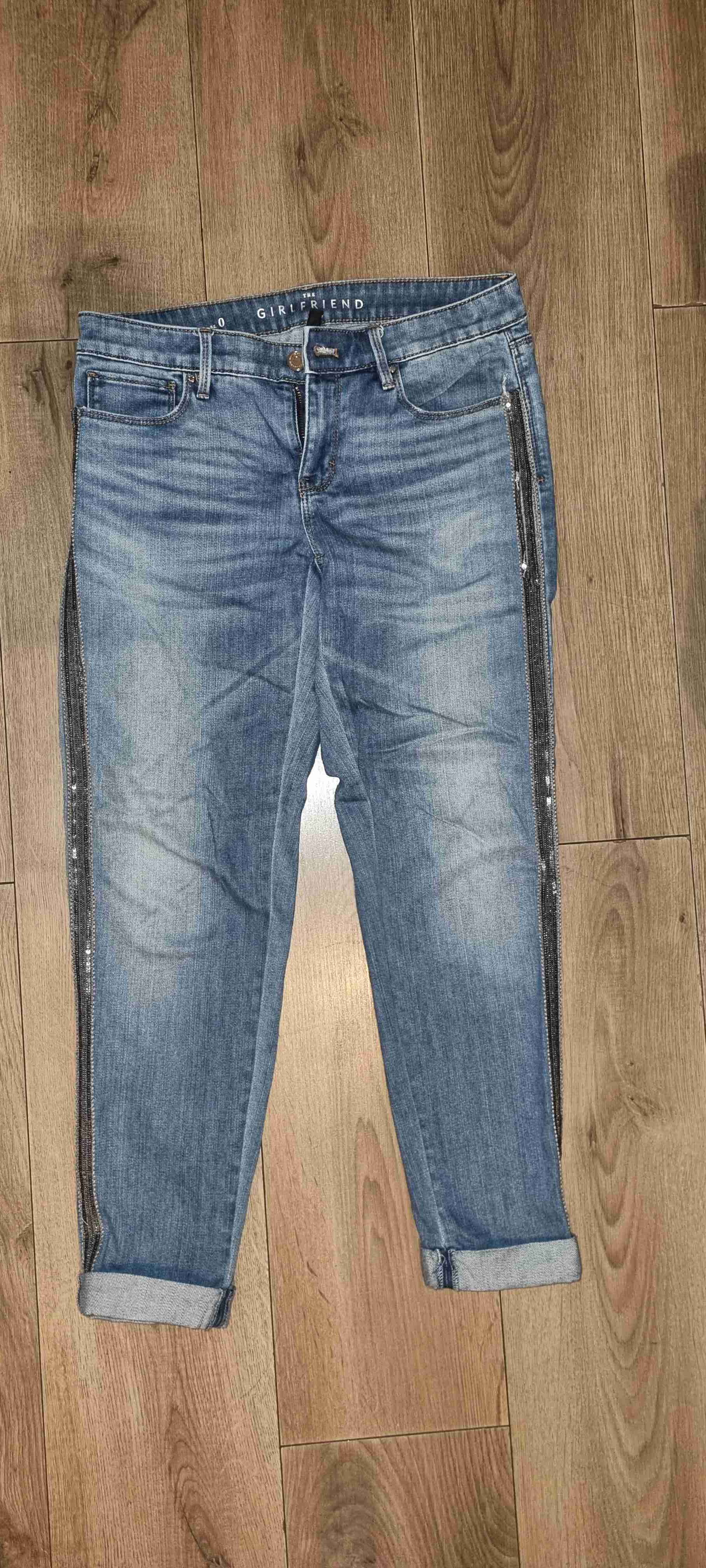 Jeans girlfriend azul con cierre - miniatura 2