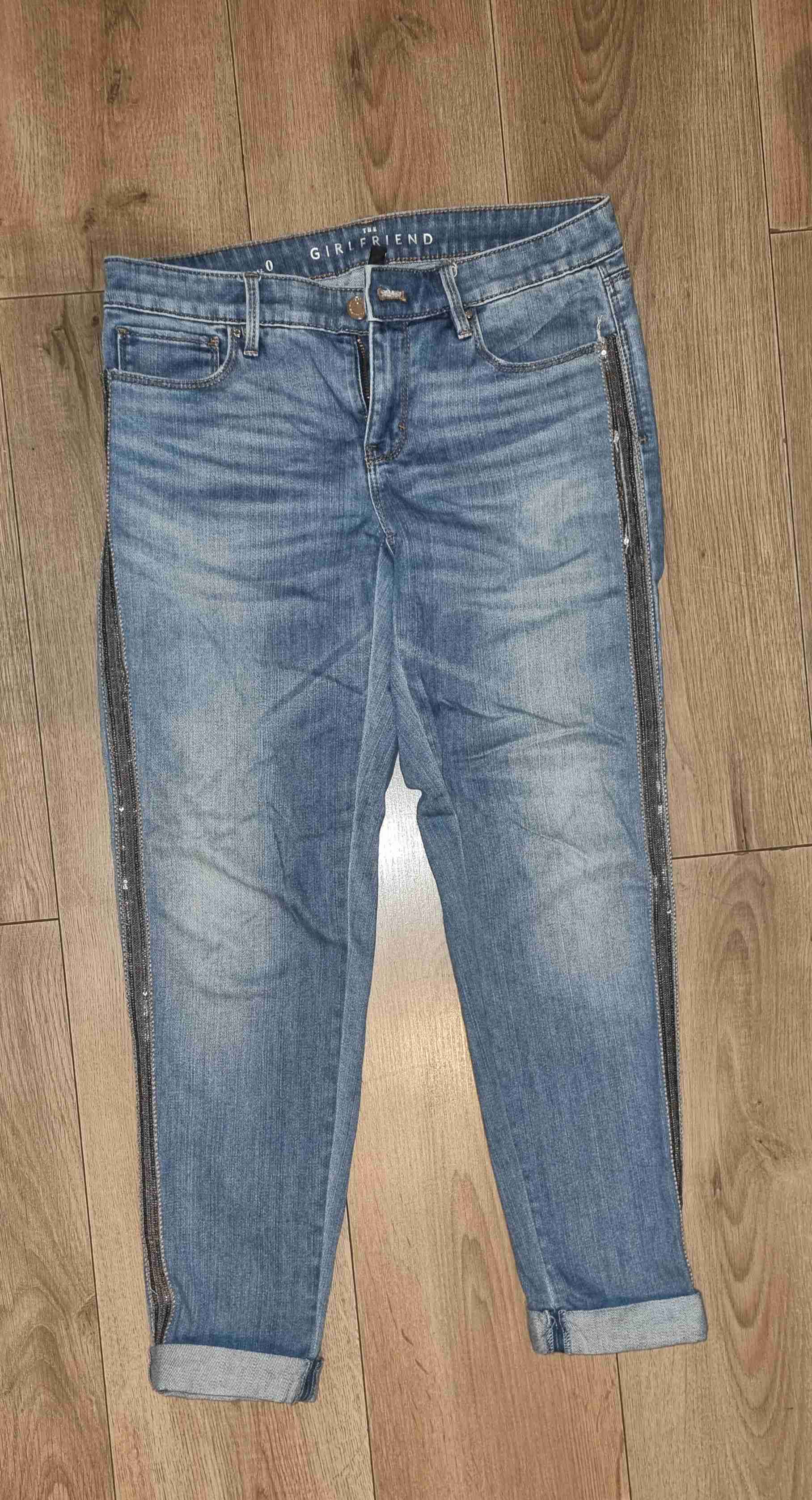 Jeans girlfriend azul con cierre - miniatura 3