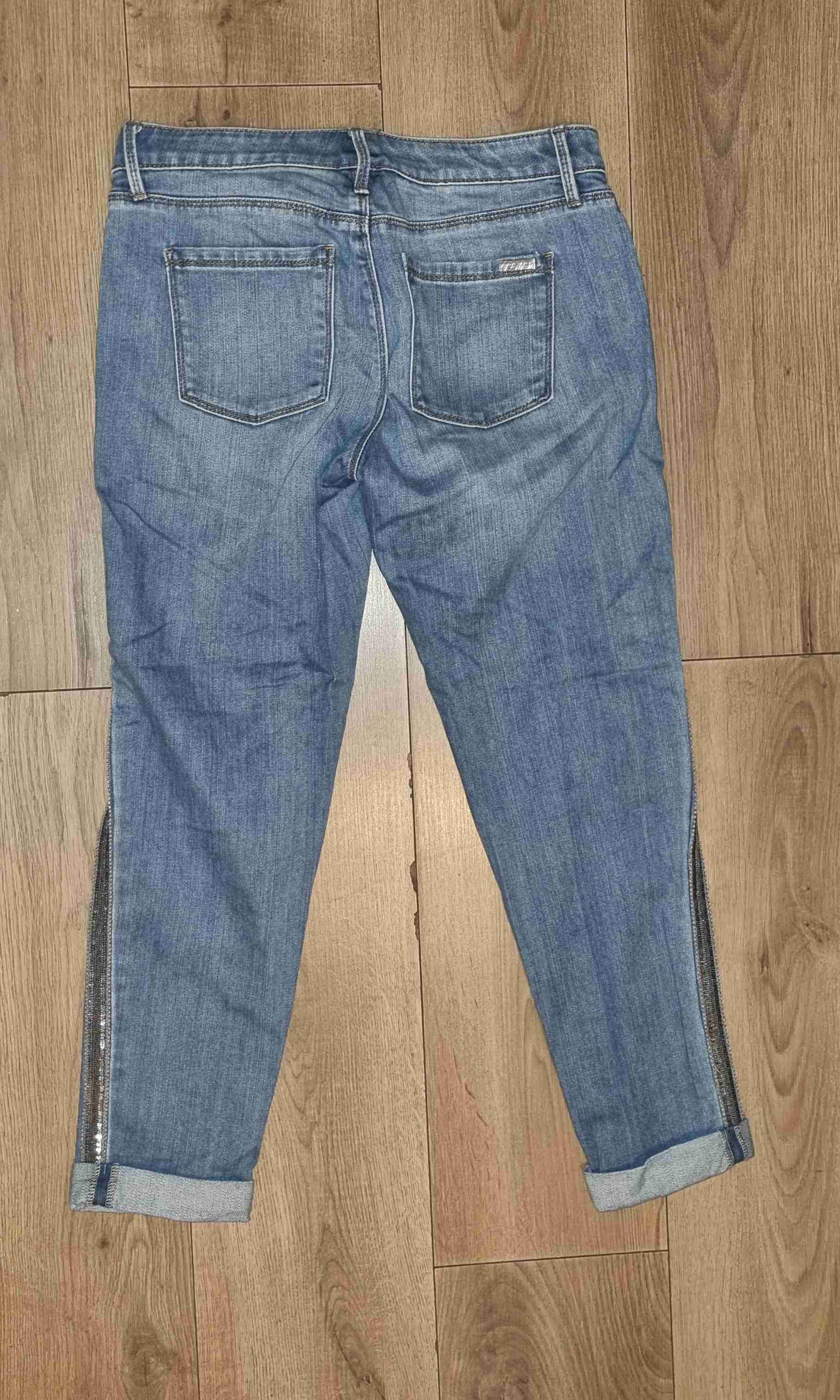 Jeans girlfriend azul con cierre - miniatura 6