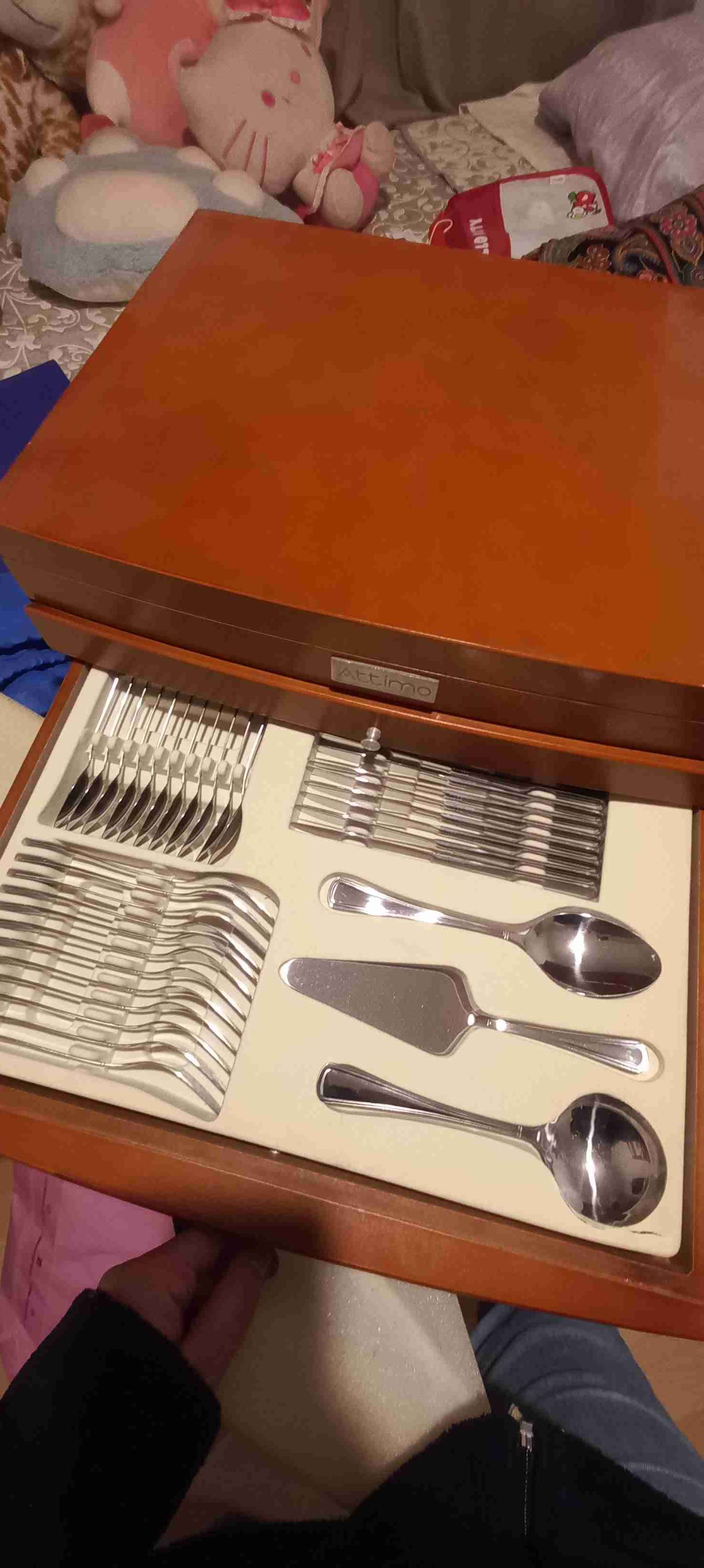 Juego de cubiertos en caja de madera - miniatura 1