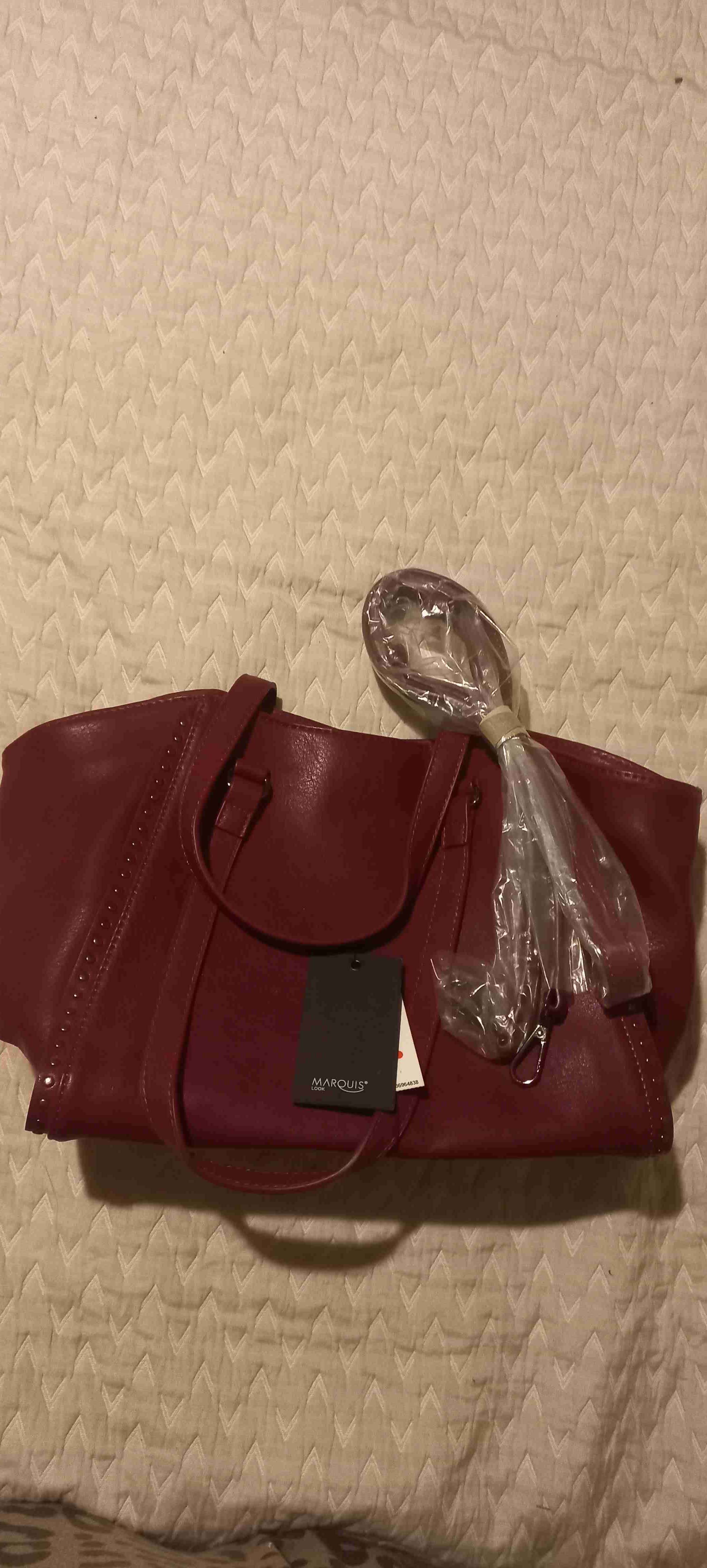 Bolso tote rojo con tachas - miniatura 3