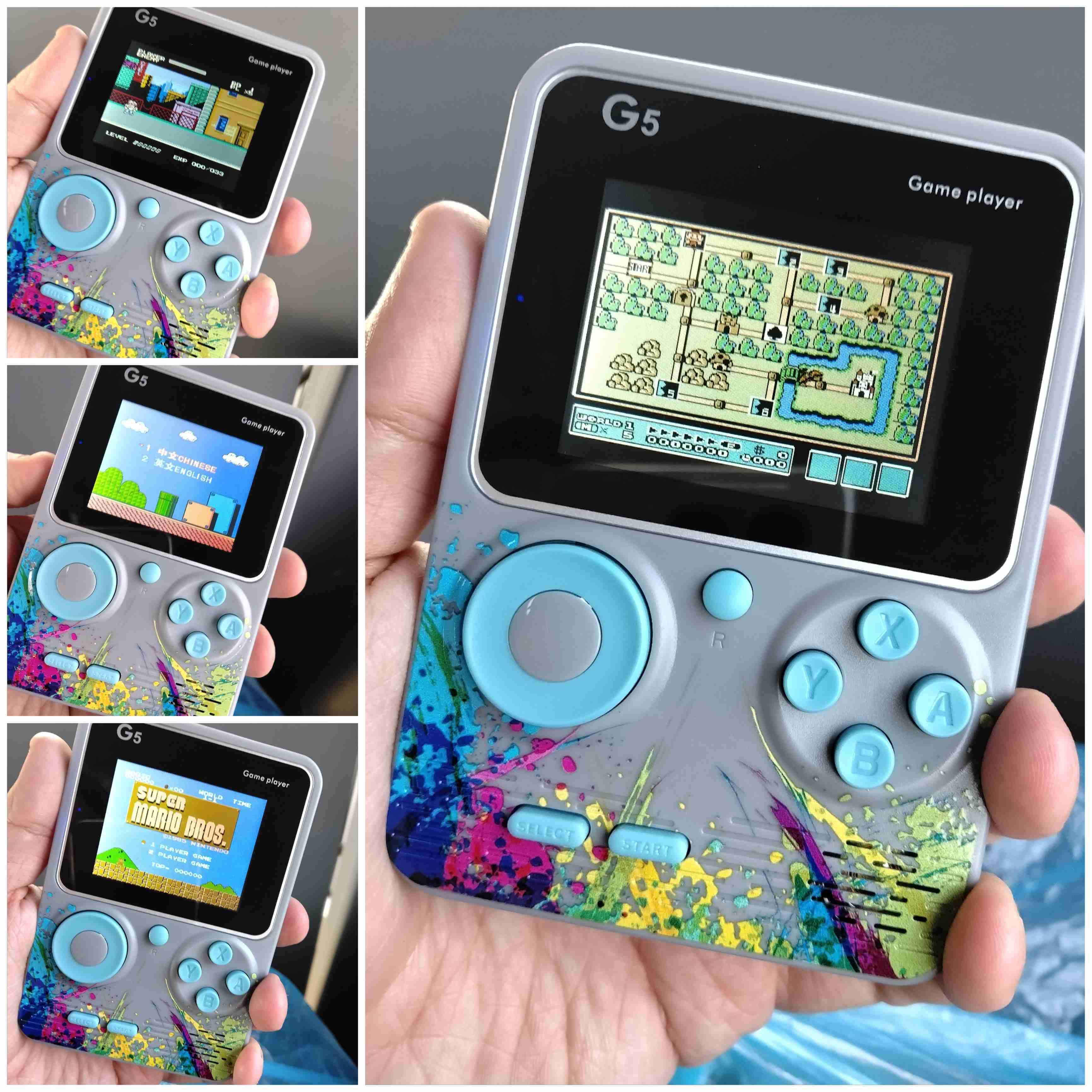 Consola portátil G5 retro gris 8 bits Nintendo