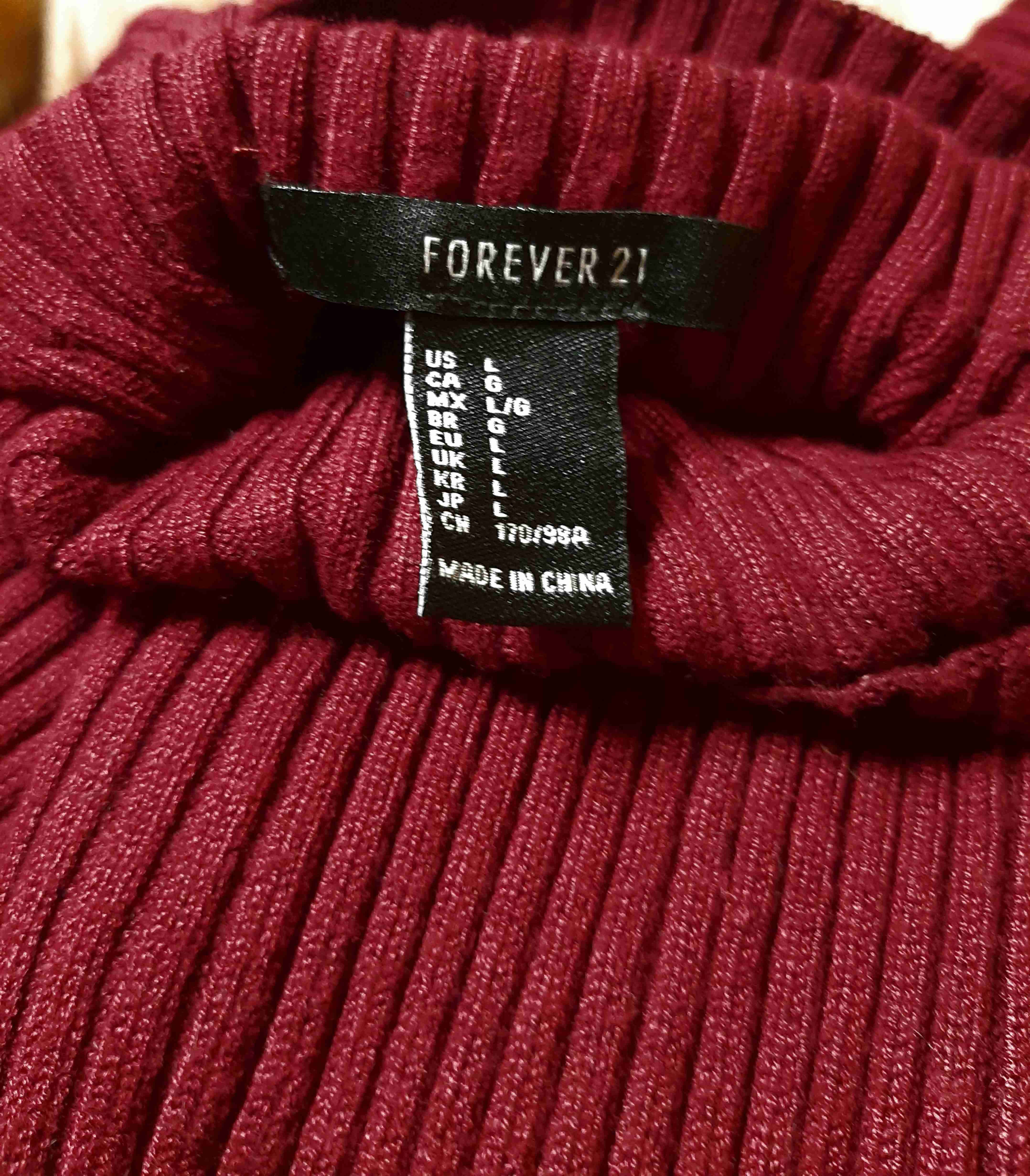 VESTIDO DE INVIERNO BURDEOS FOREVER 21 TALLA S - miniatura 5