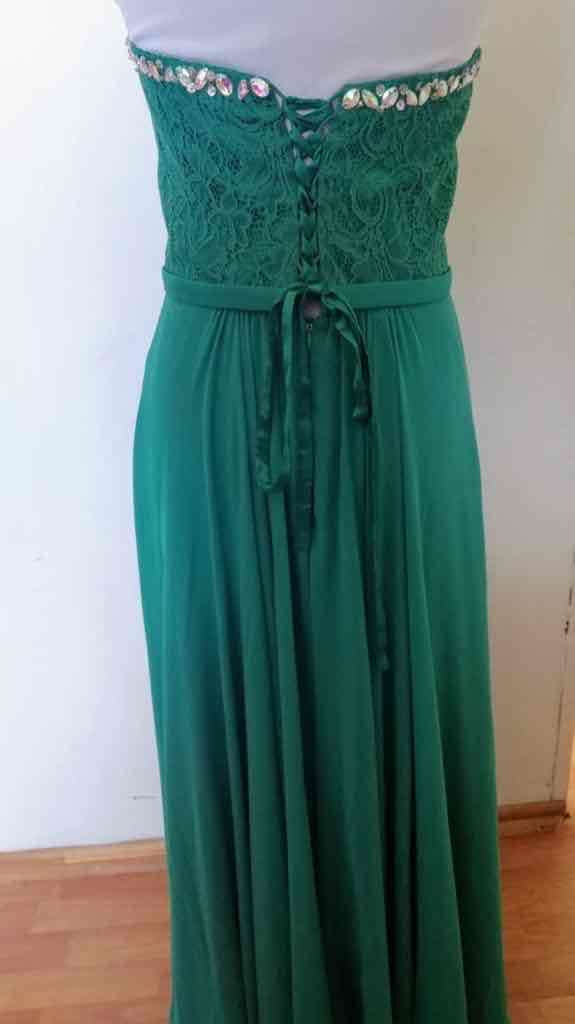 Vestido largo verde elegante - miniatura 3