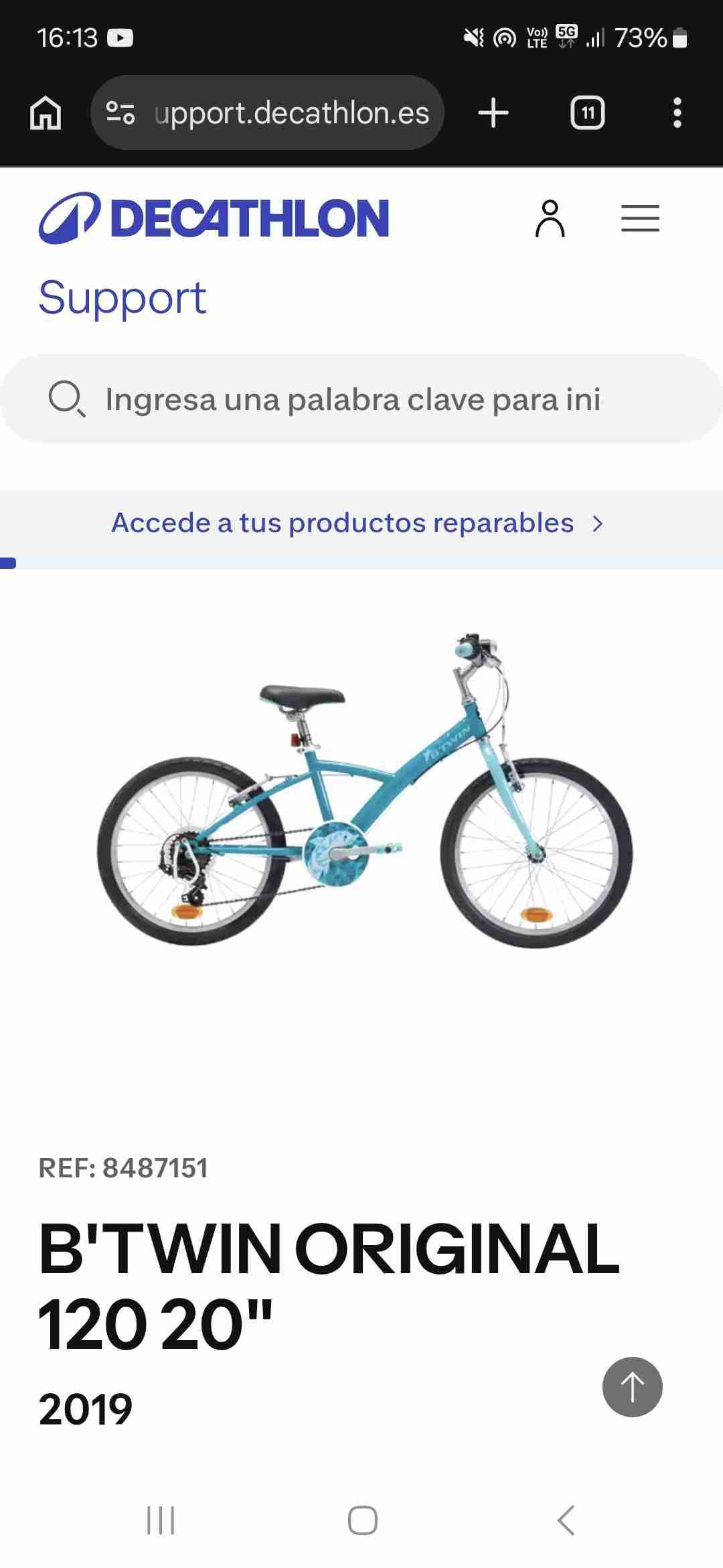 Bicicleta infantil azul - miniatura 4