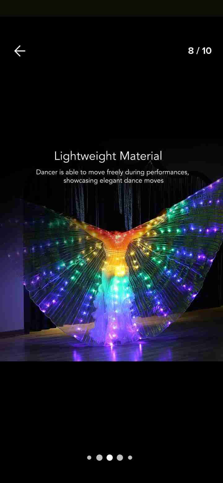 Alas danza del vientre con luces led - miniatura 5