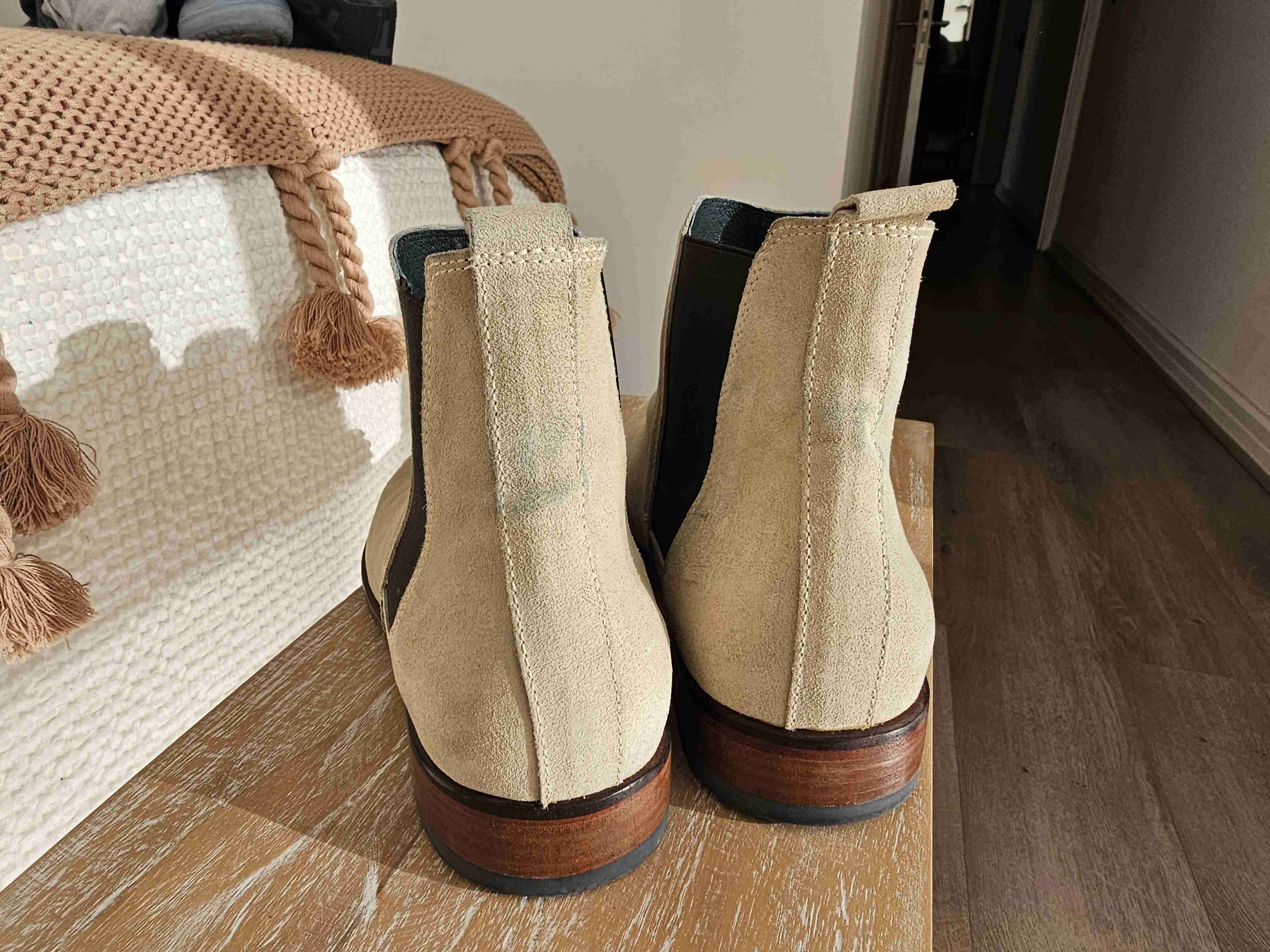 Botines de gamuza beige (casi blancos) - miniatura 3