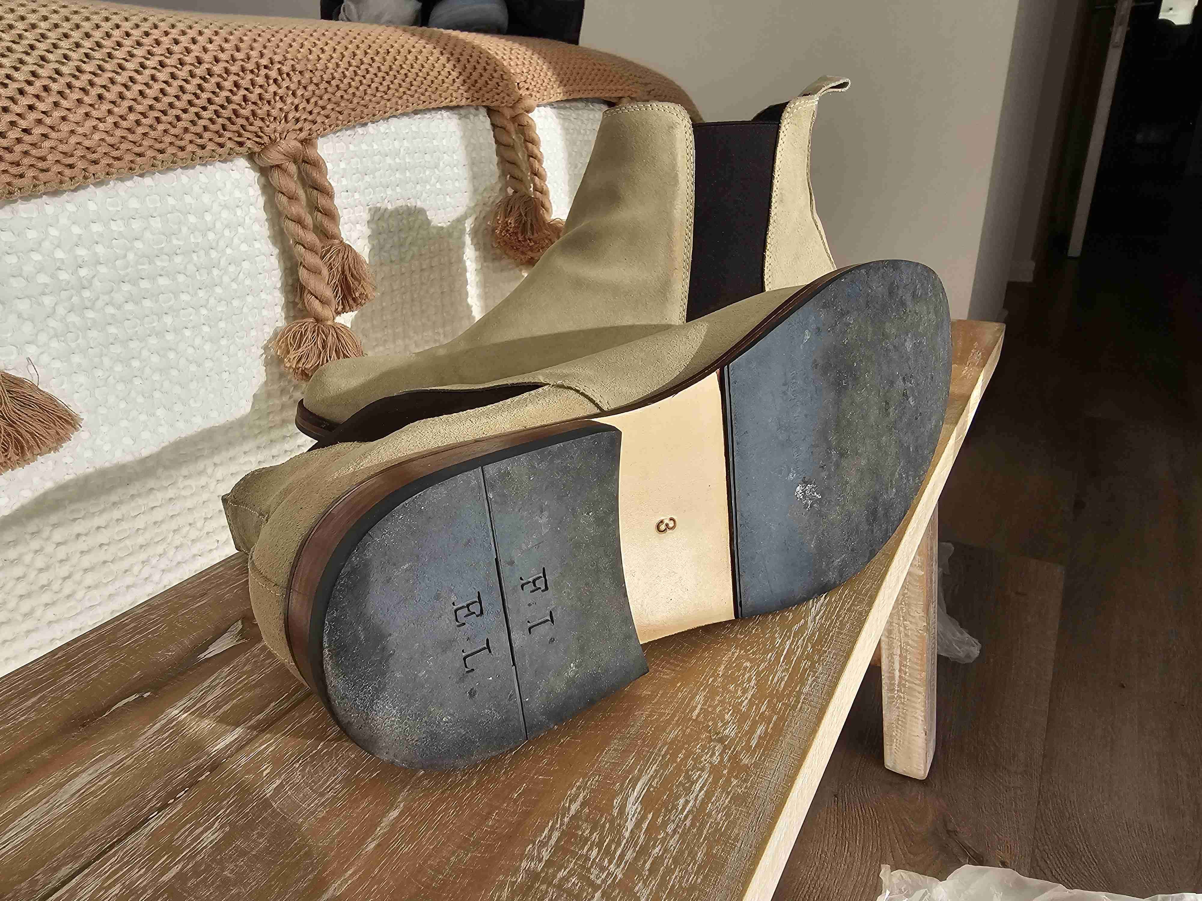 Botines de gamuza beige (casi blancos) - miniatura 4