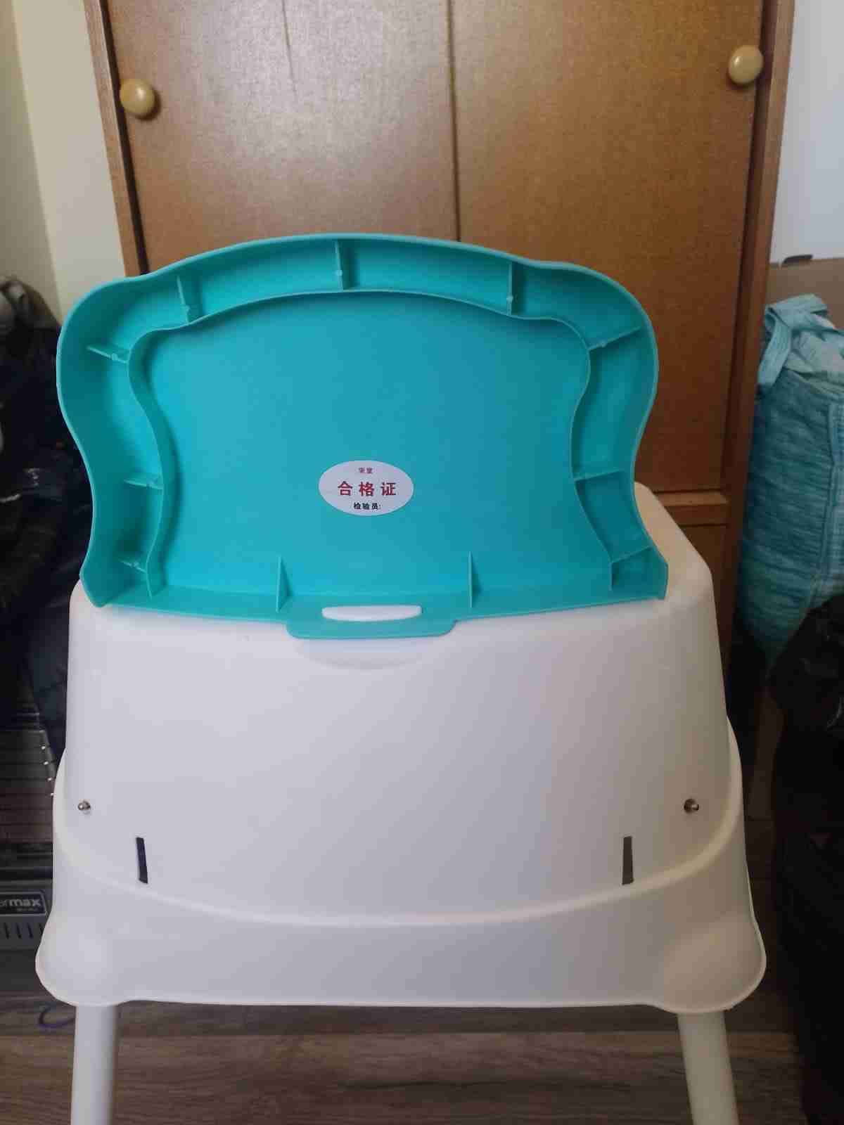 Silla alta para bebé blanca y celeste - miniatura 1