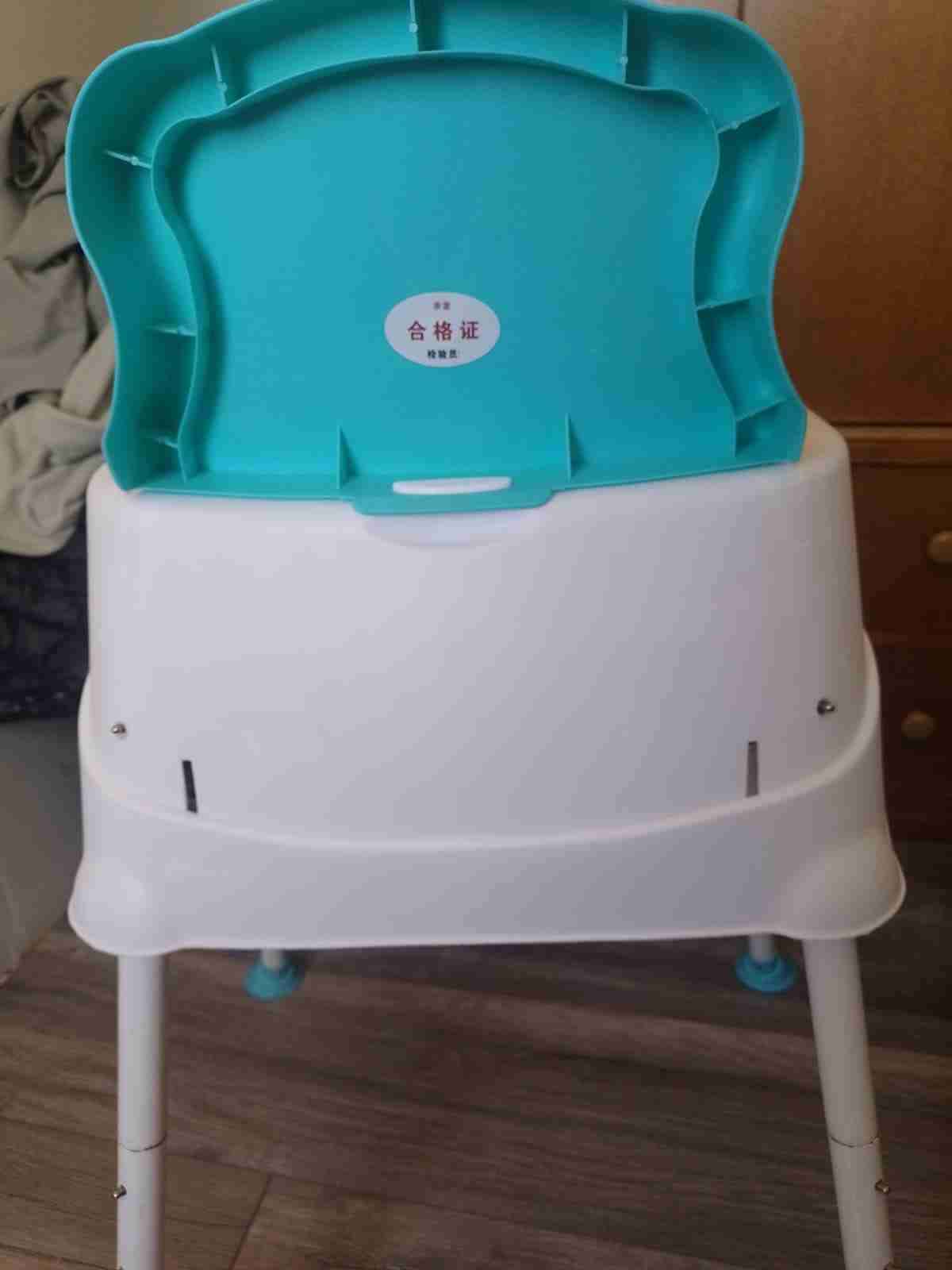 Silla alta para bebé blanca y celeste - miniatura 4