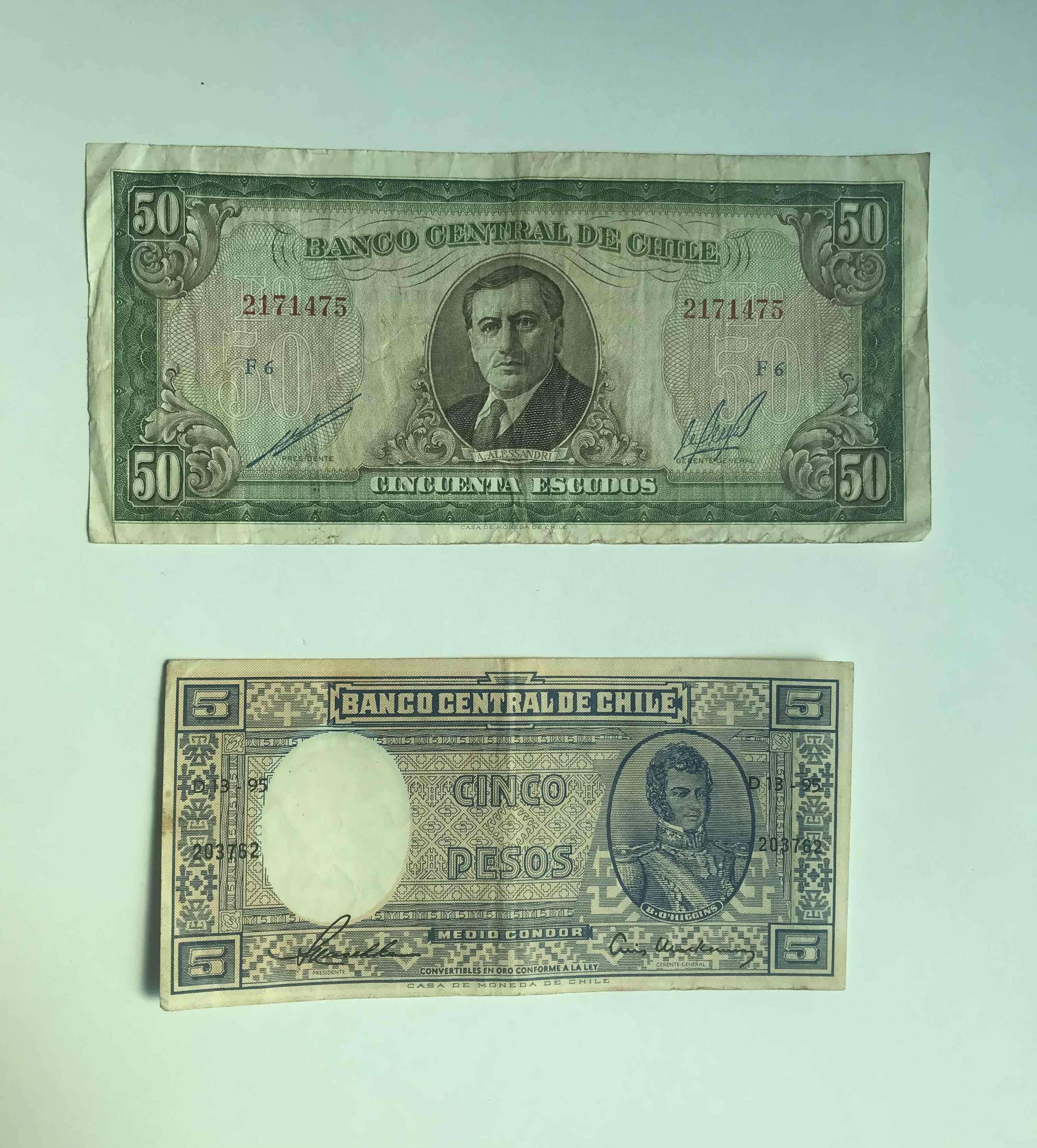 Billetes antiguos chilenos - miniatura 1