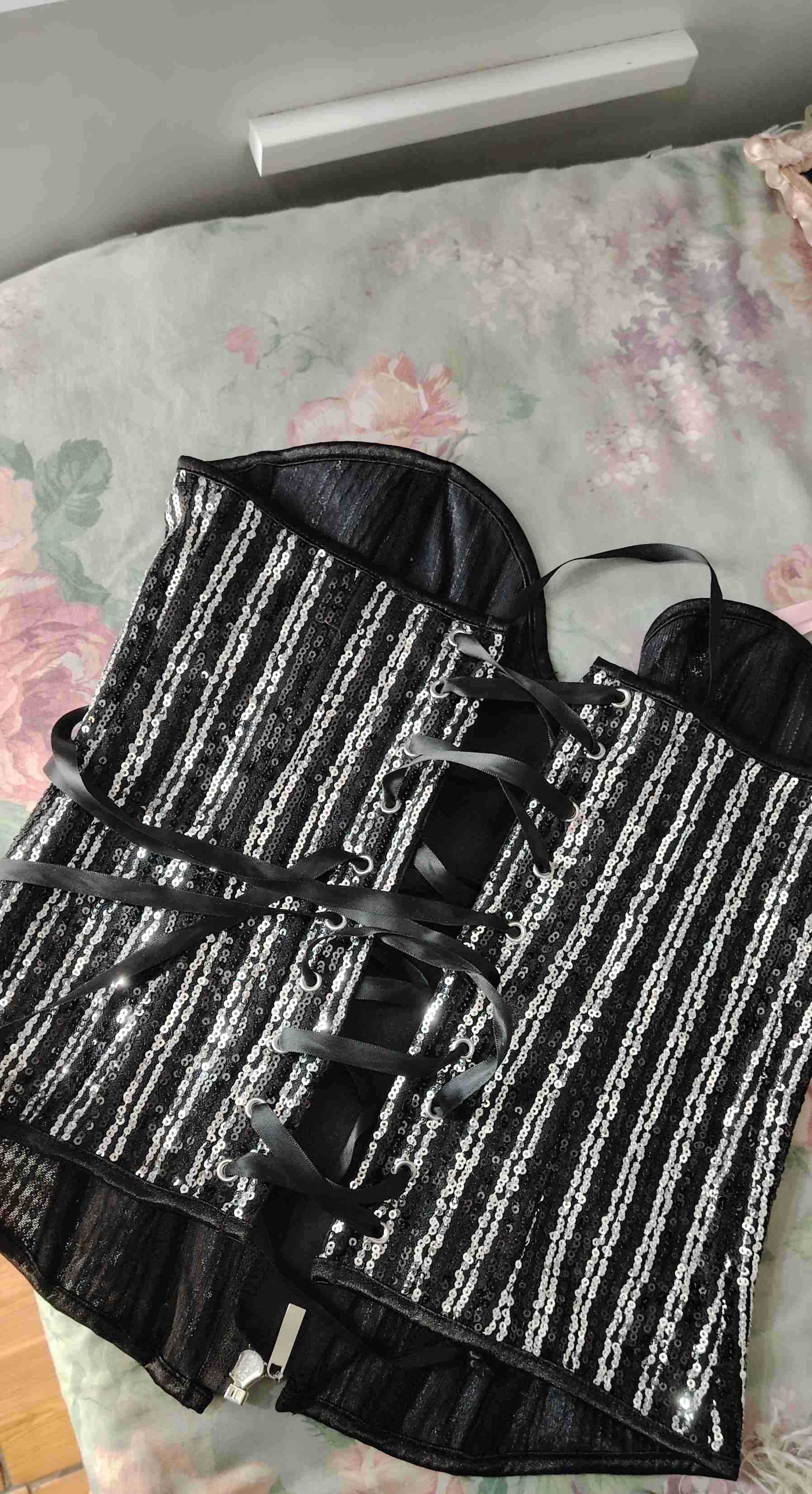 Corset negro con lentejuelas - miniatura 2