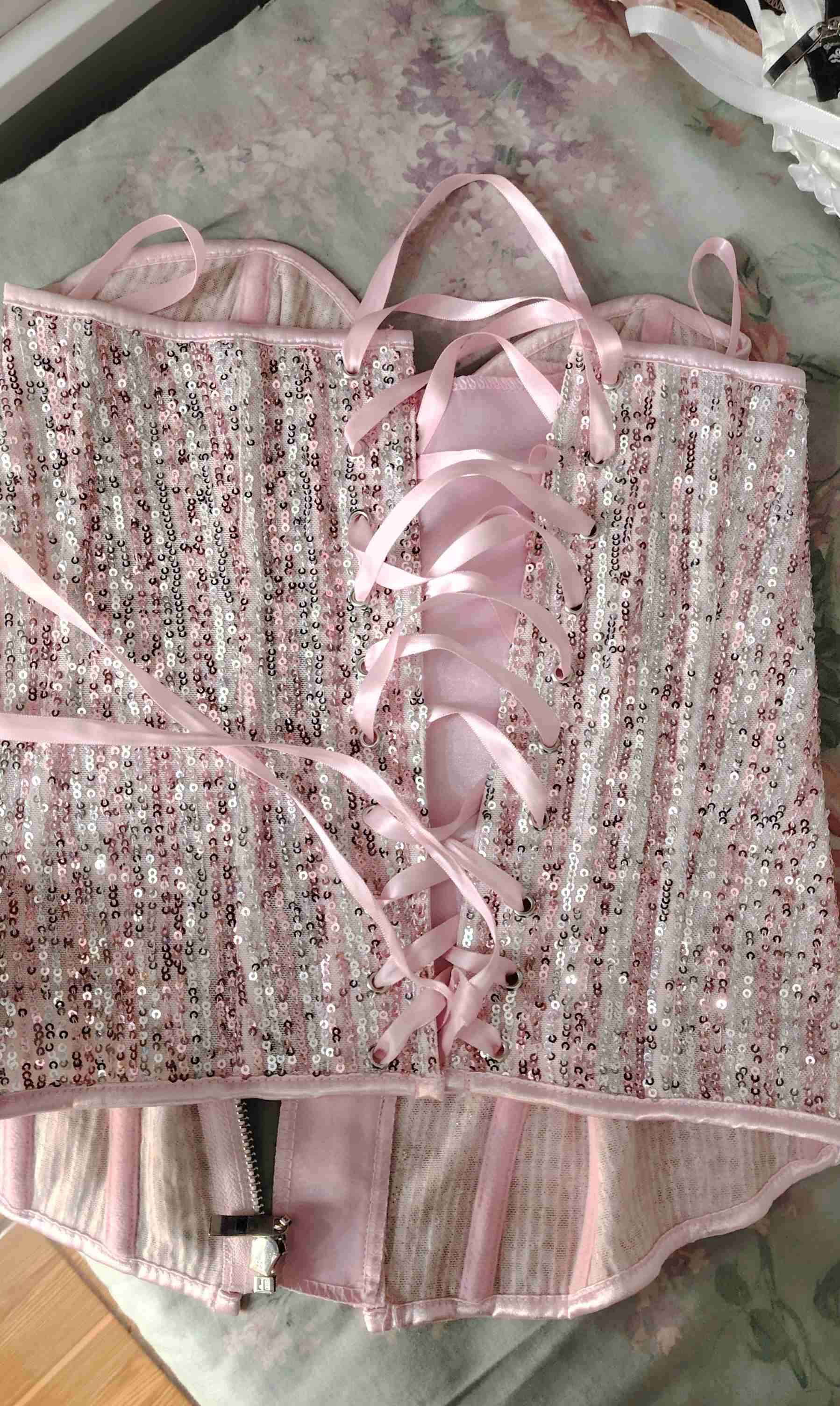 Corsé rosa con lentejuelas - miniatura 1