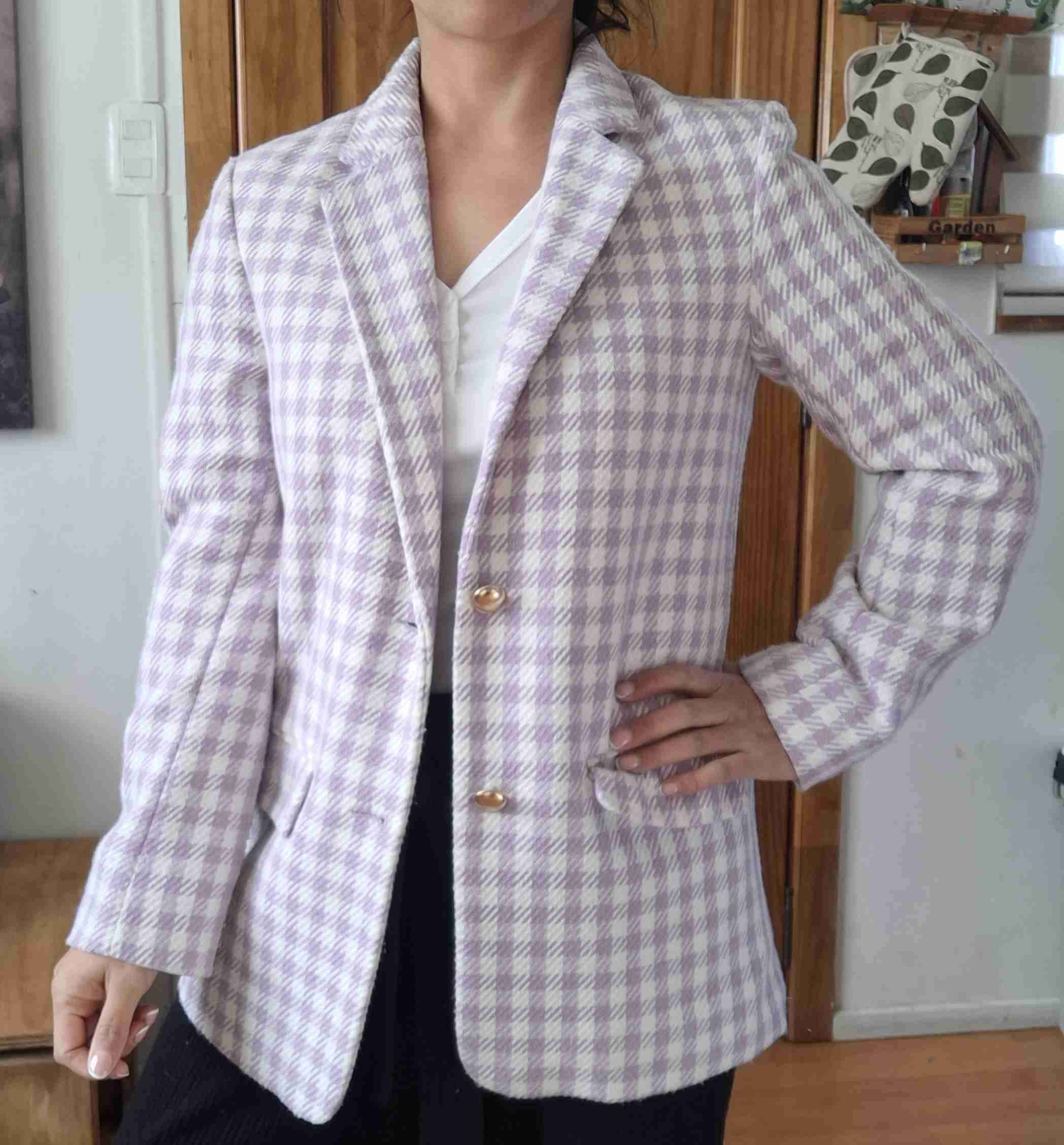 Blazer a cuadros lilas blanco - miniatura 1
