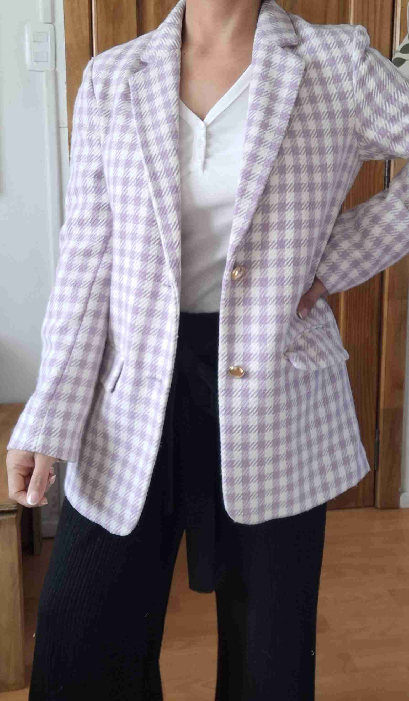 Blazer a cuadros lilas blanco - miniatura 2