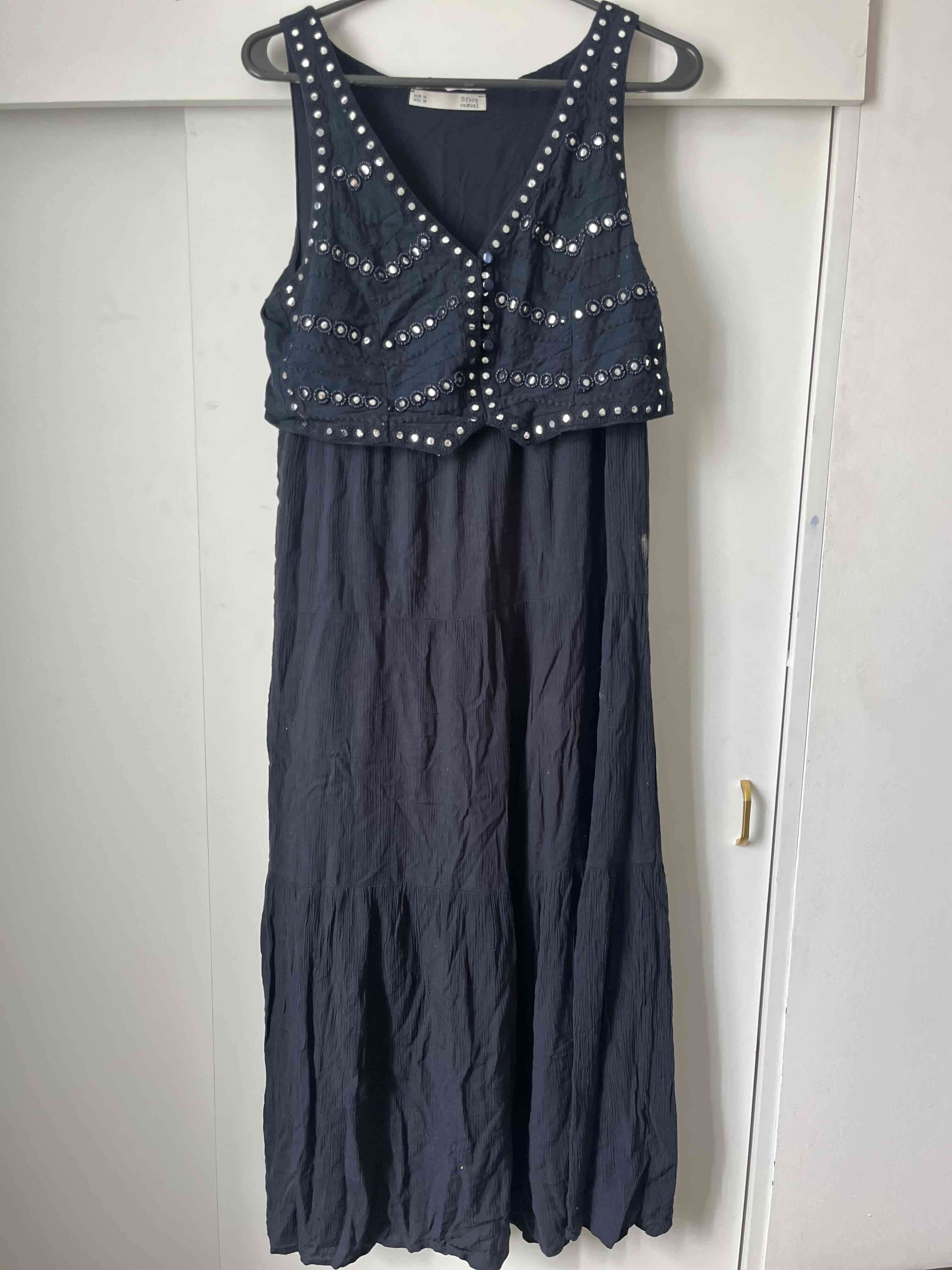 Vestido largo azul Marino - miniatura 1