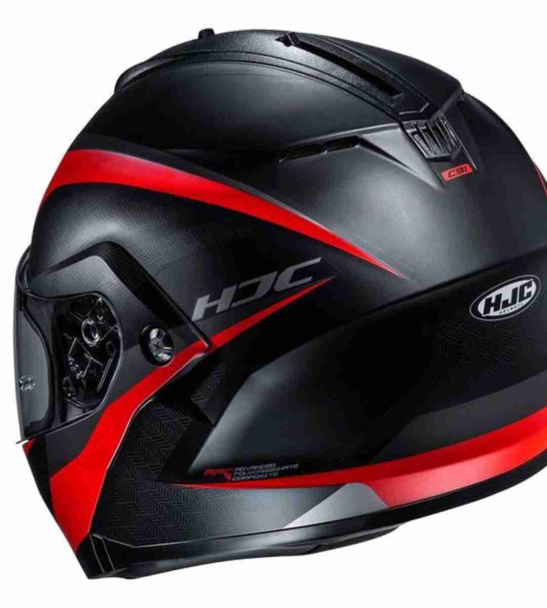 Casco HJC rojo y negro - miniatura 3