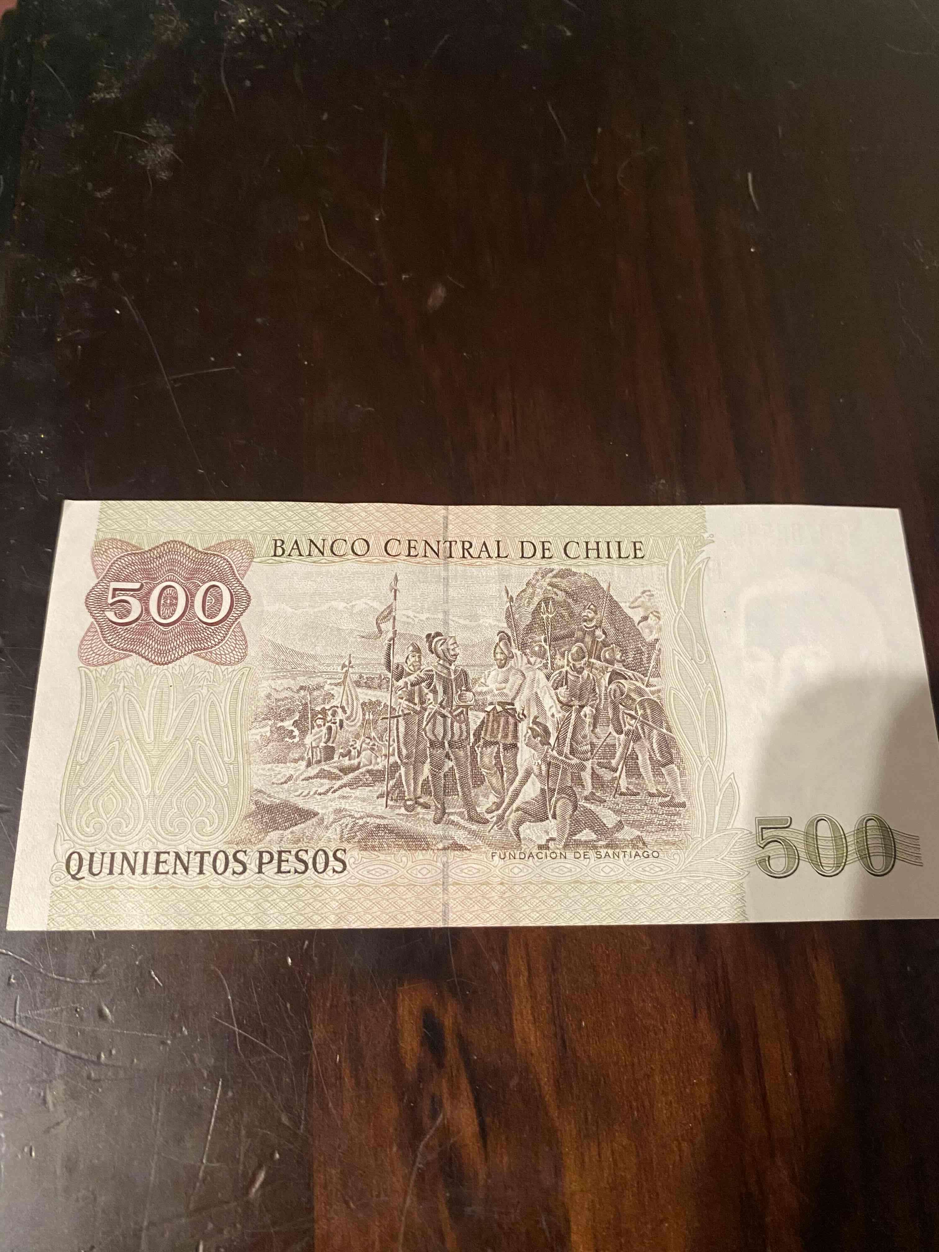 Billete antiguo 500 pesos chilenos - miniatura 2
