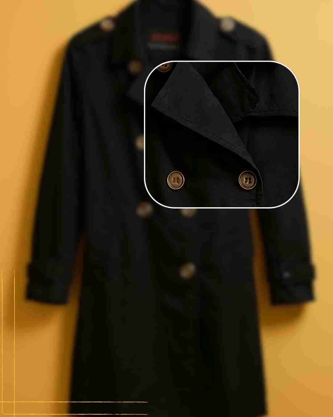 Abrigo negro con doble botón - miniatura 2