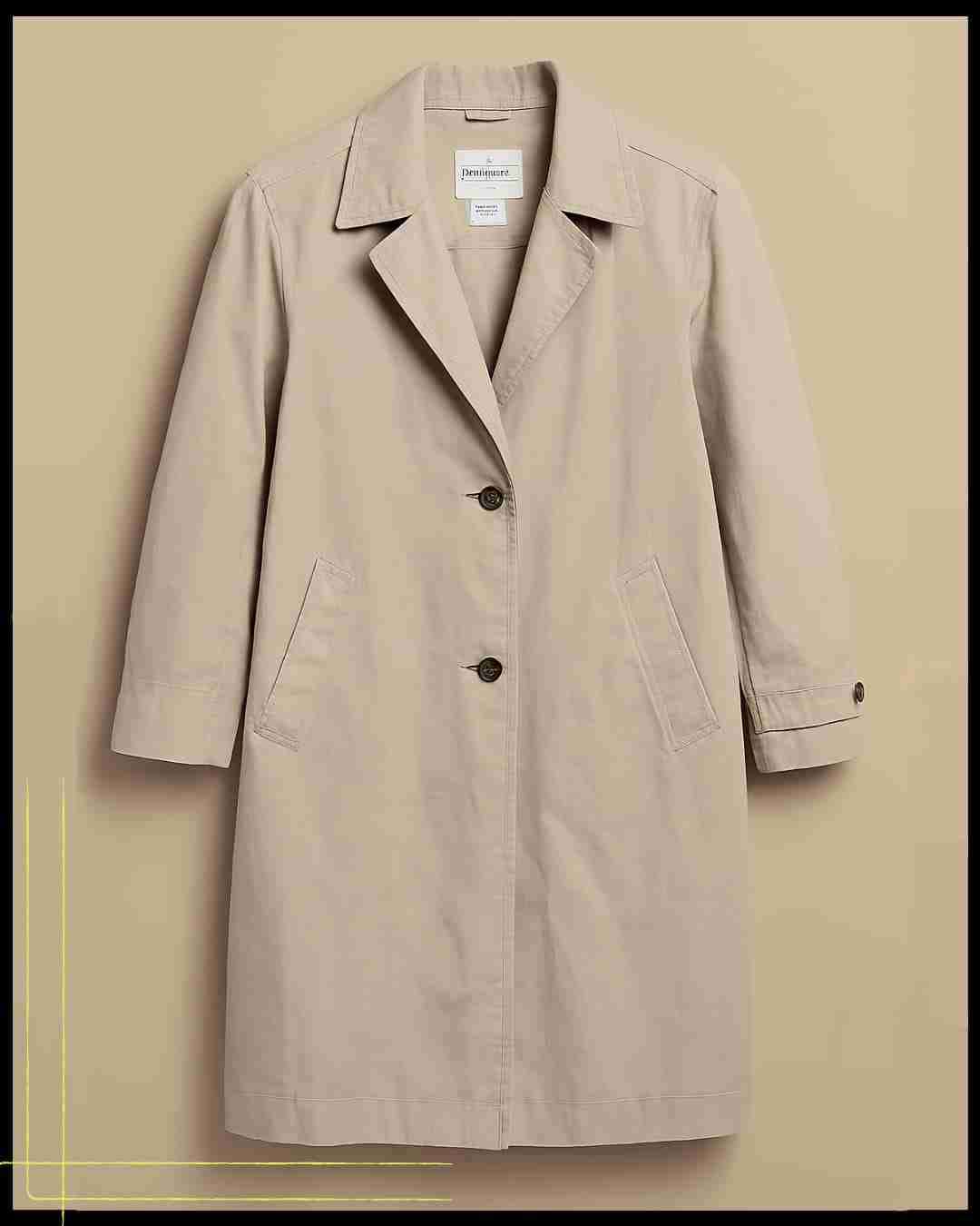 Abrigo beige clásico largo - miniatura 1