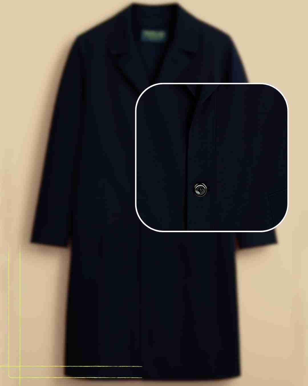 Abrigo azul marino clásico - miniatura 2