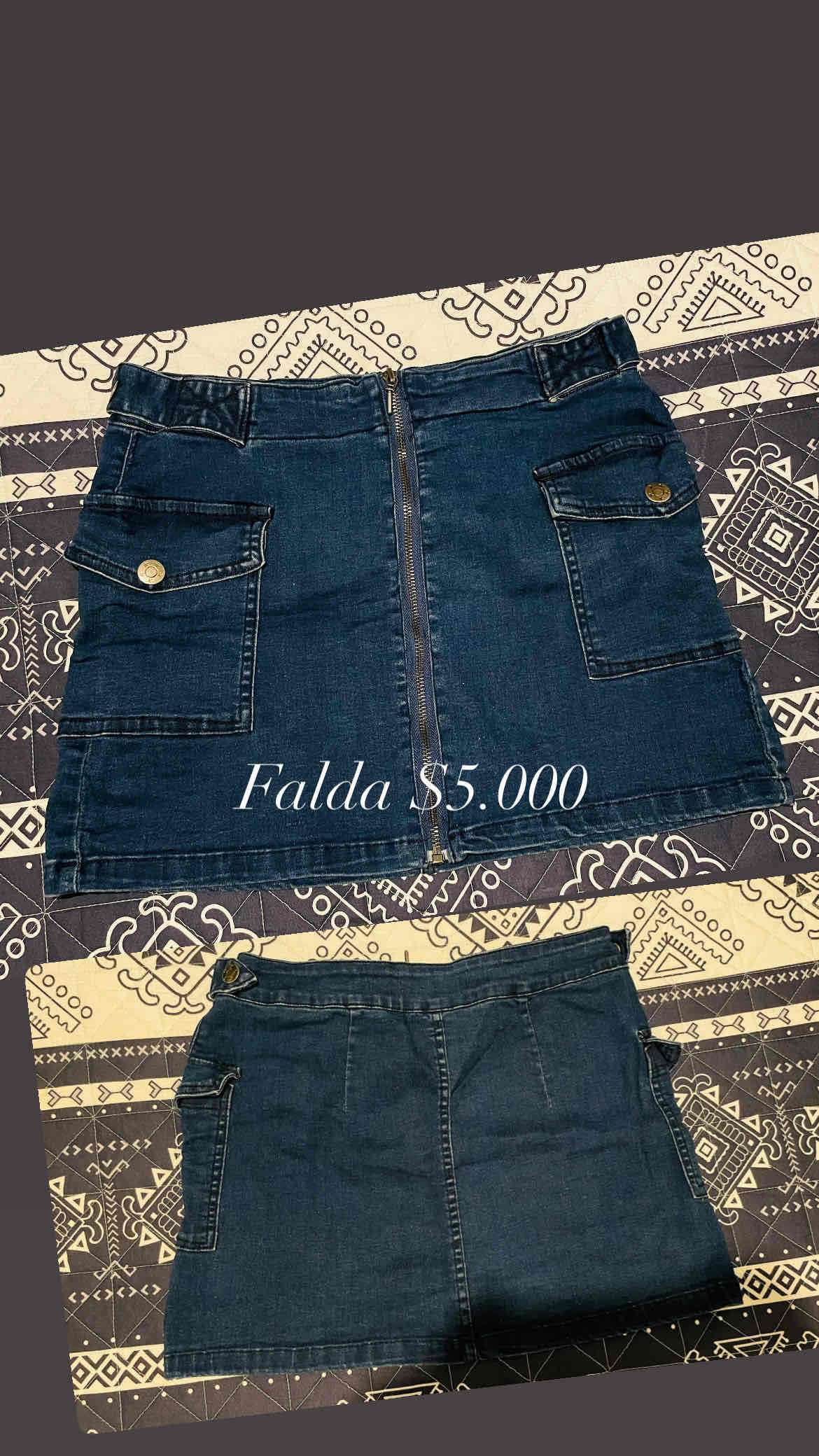 Falda de mezclilla azul oscuro - miniatura 1