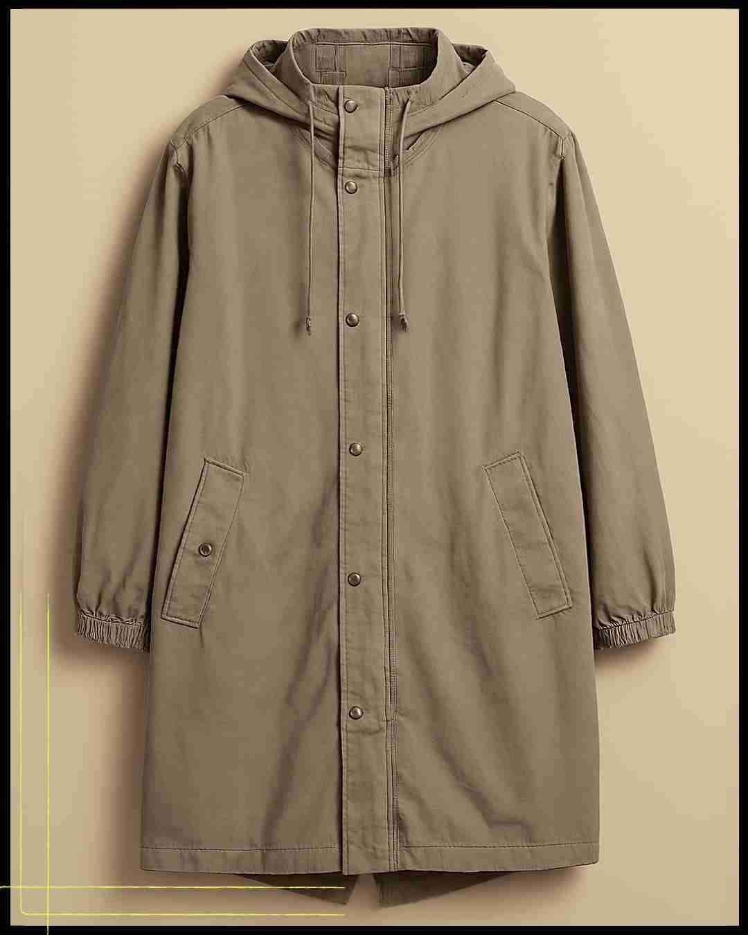 Parka larga verde militar - miniatura 1