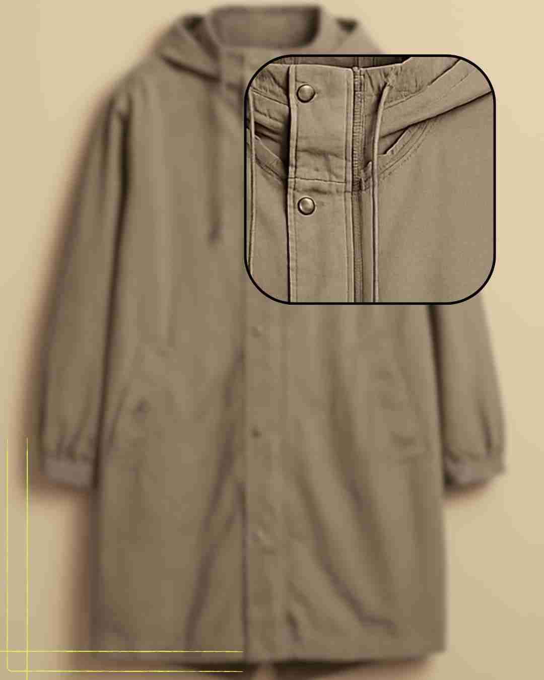 Parka larga verde militar - miniatura 2