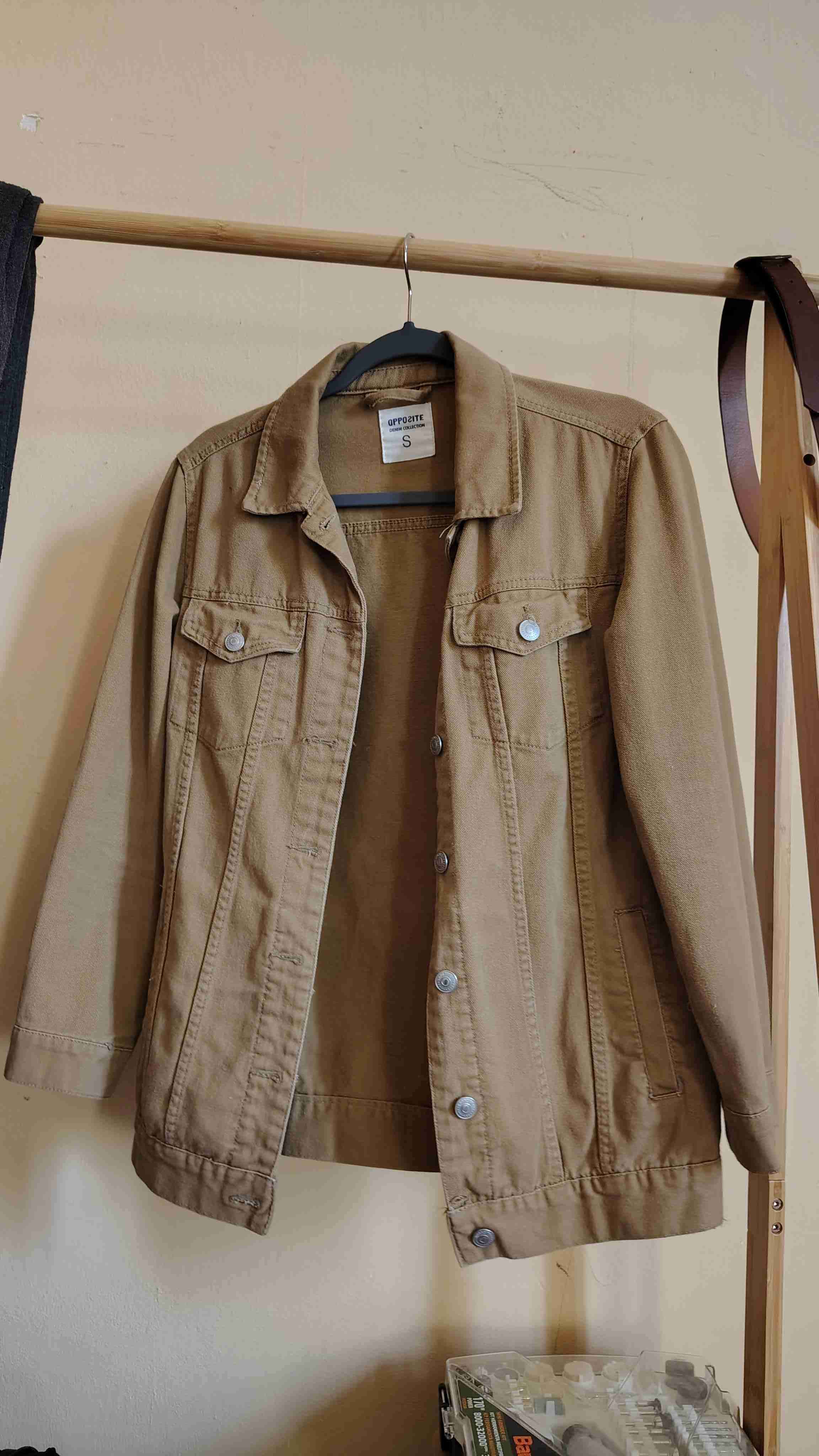 Chaqueta de mezclilla beige - miniatura 1