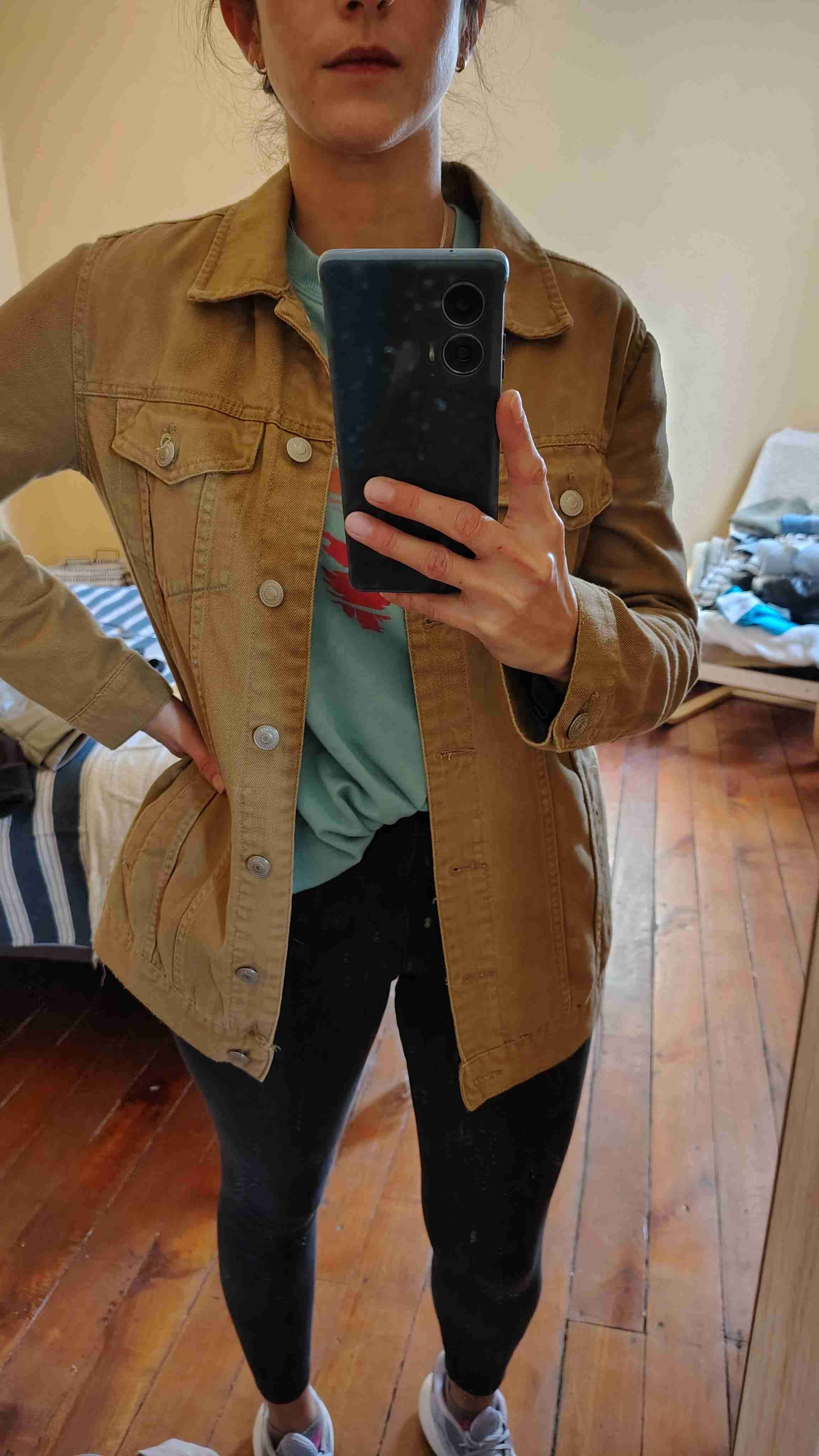 Chaqueta de mezclilla beige - miniatura 2