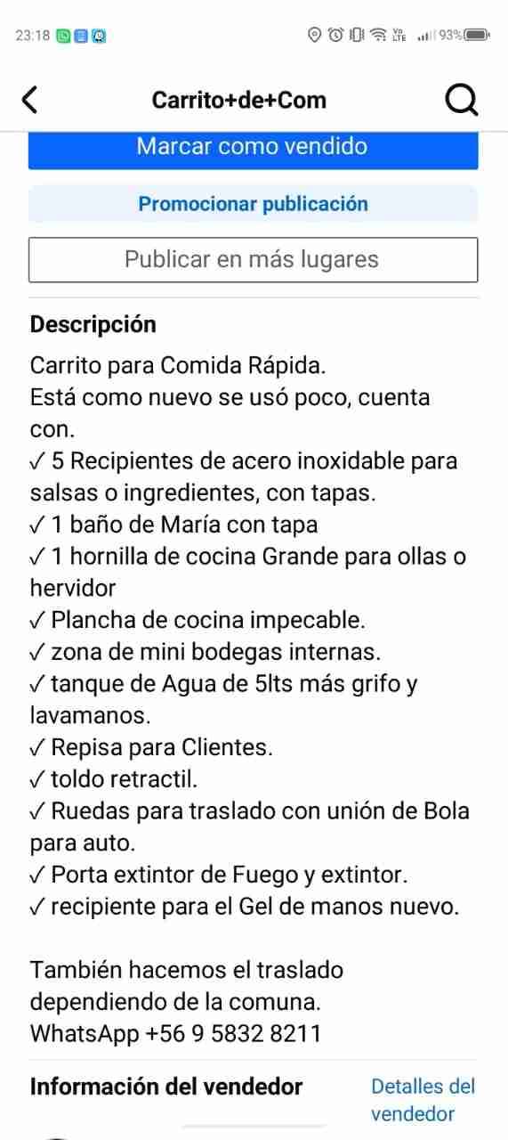 Carrito para comida rápida como nuevo - miniatura 1