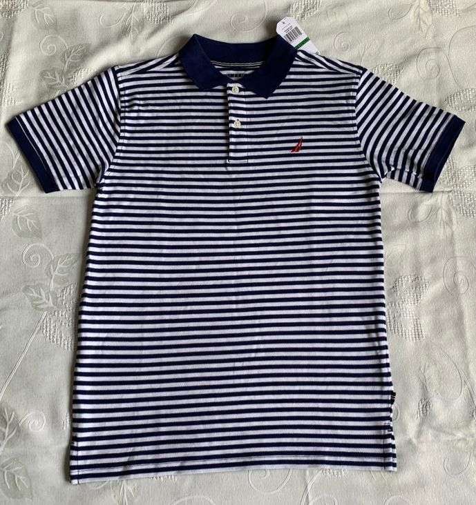 Polera polo rayada azul y blanca NAUTICA - miniatura 2