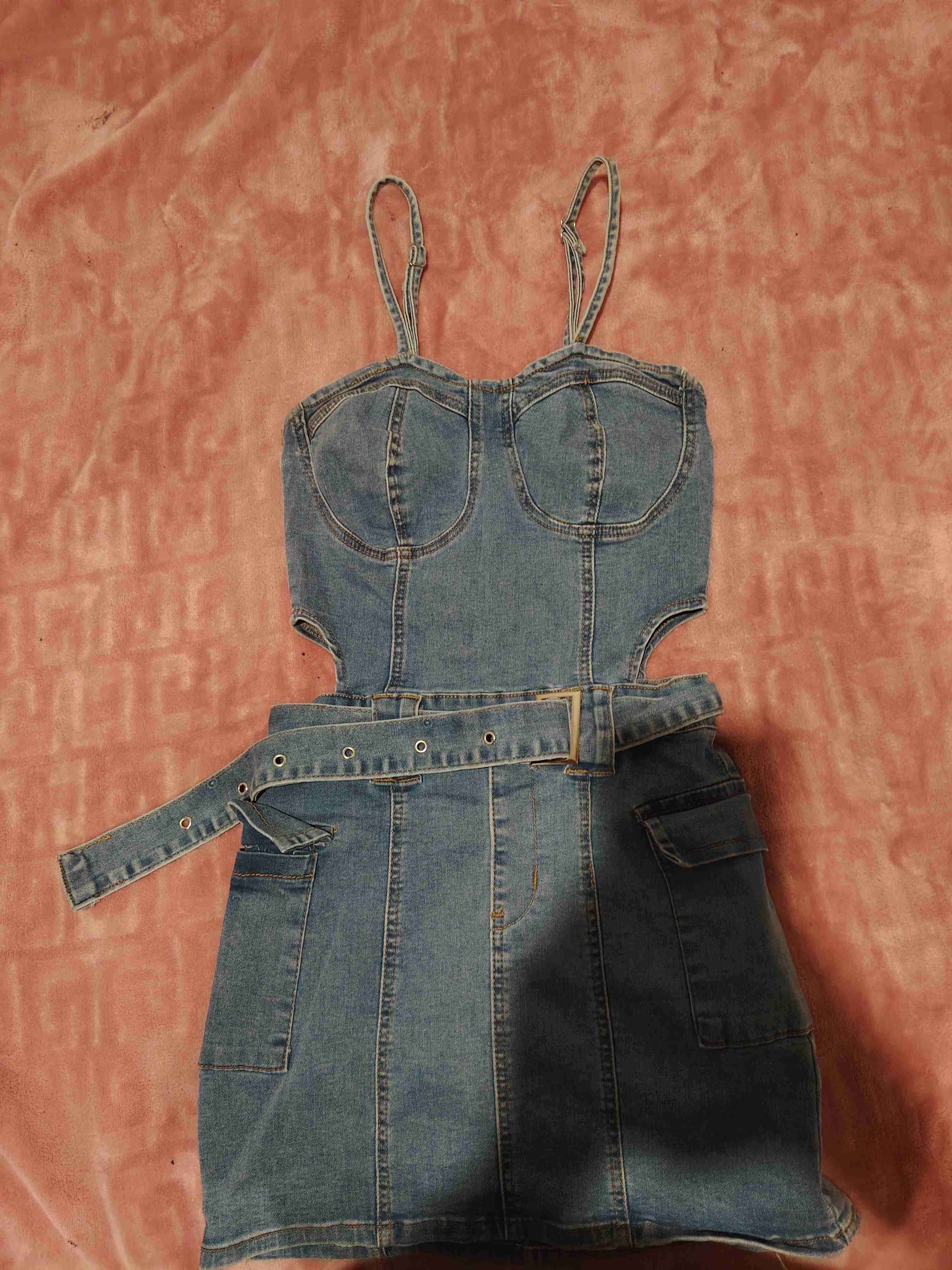 Vestido denim con tirantes - miniatura 2