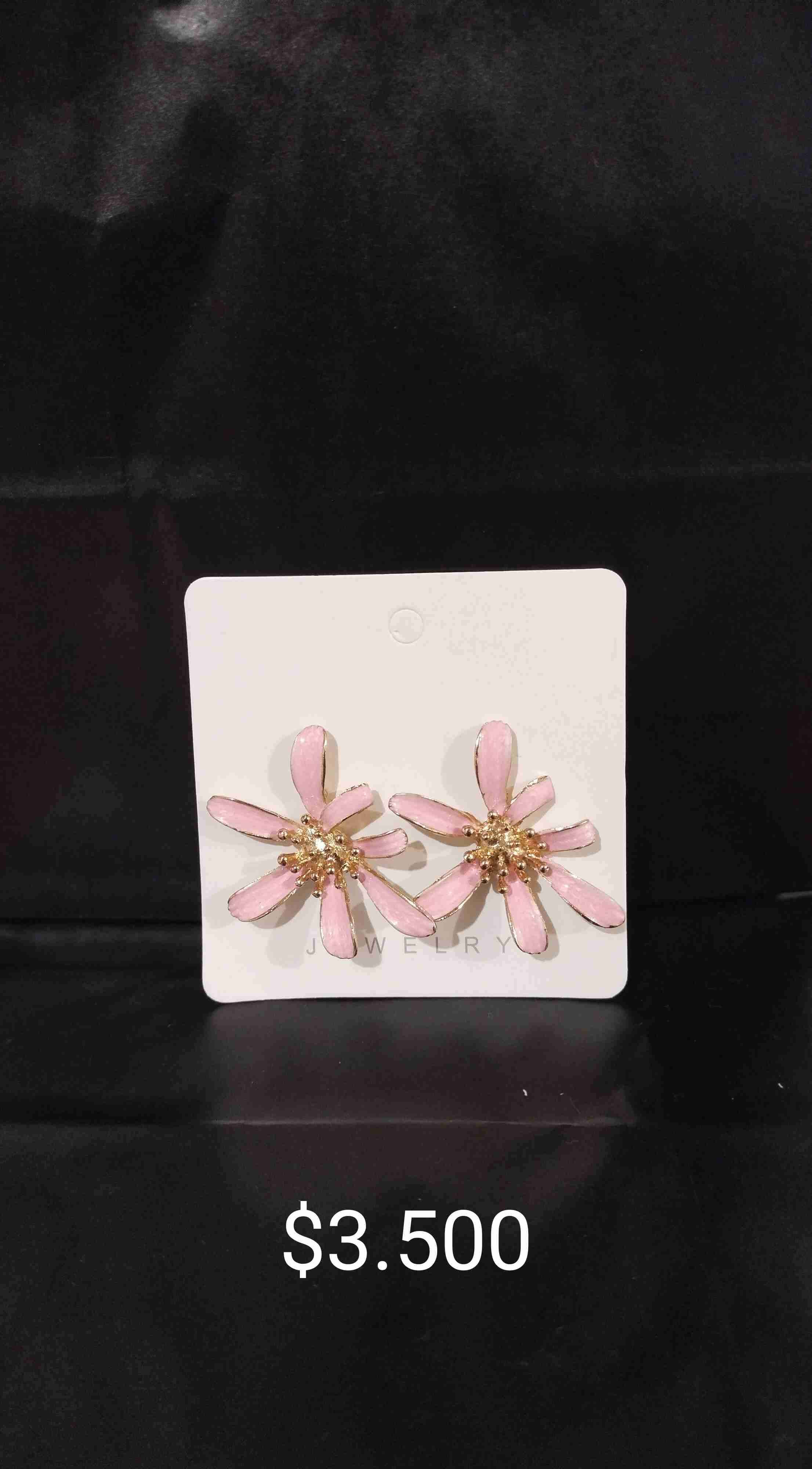 Aros dorados flor perla - miniatura 3