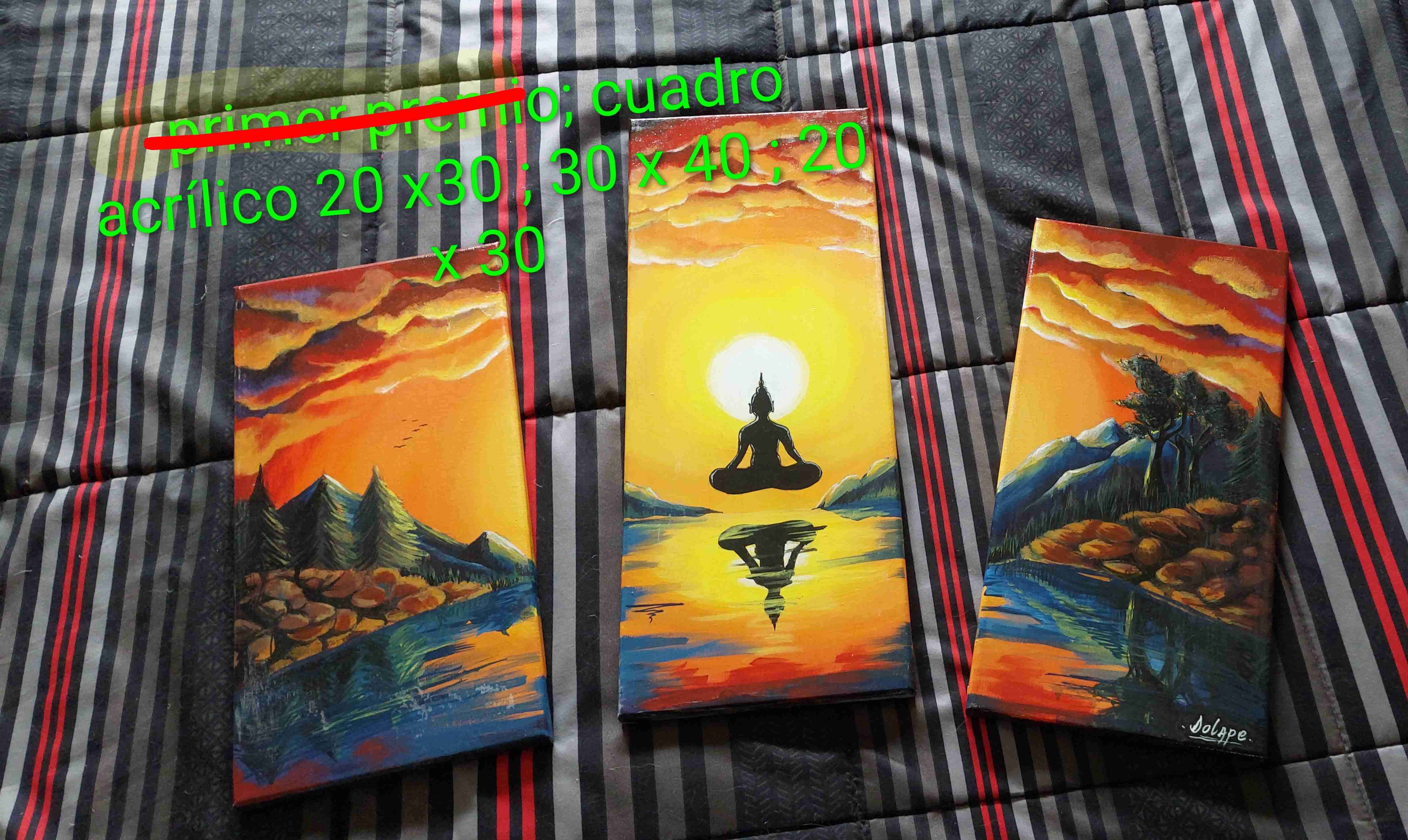 Tríptico de cuadros acrílicos