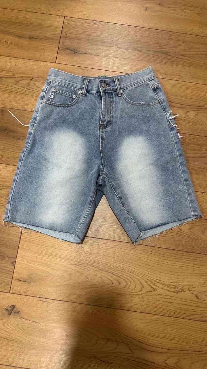 Shorts de mezclilla deslavados - miniatura 1