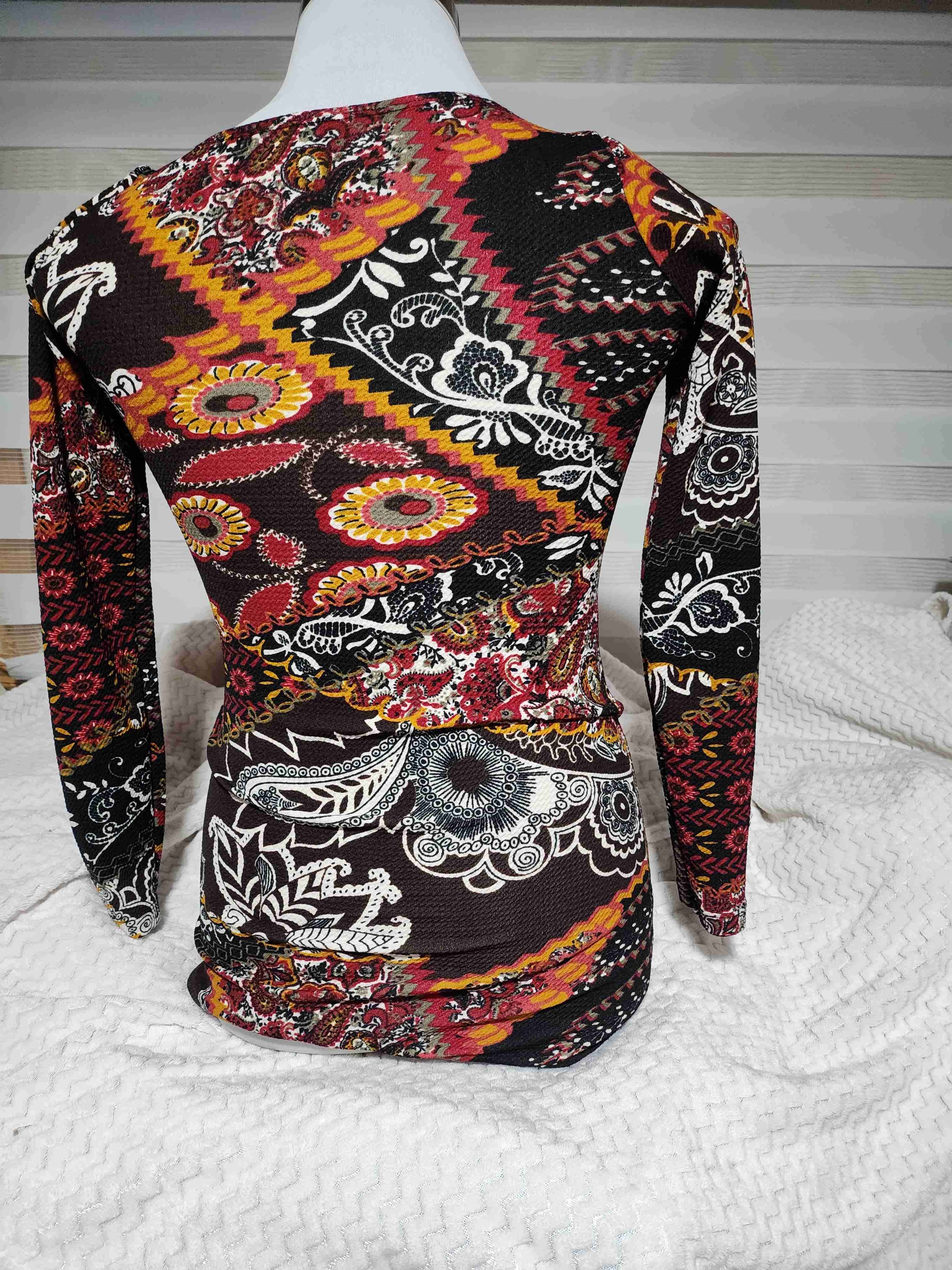 Mini vestido estampado manga larga multicolor - miniatura 2