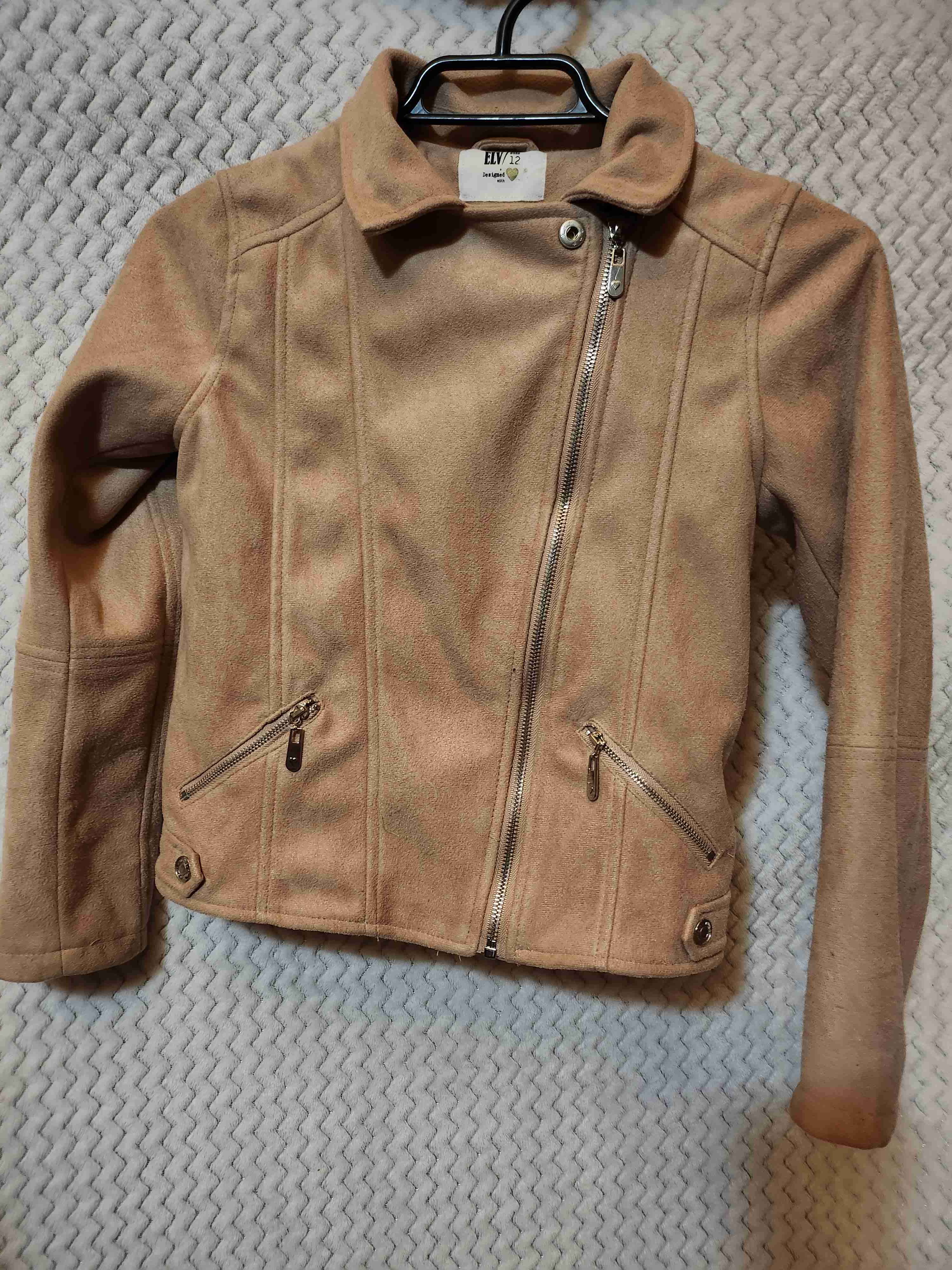 Chaqueta beige de gamuza sintética niña talla 12 - miniatura 2