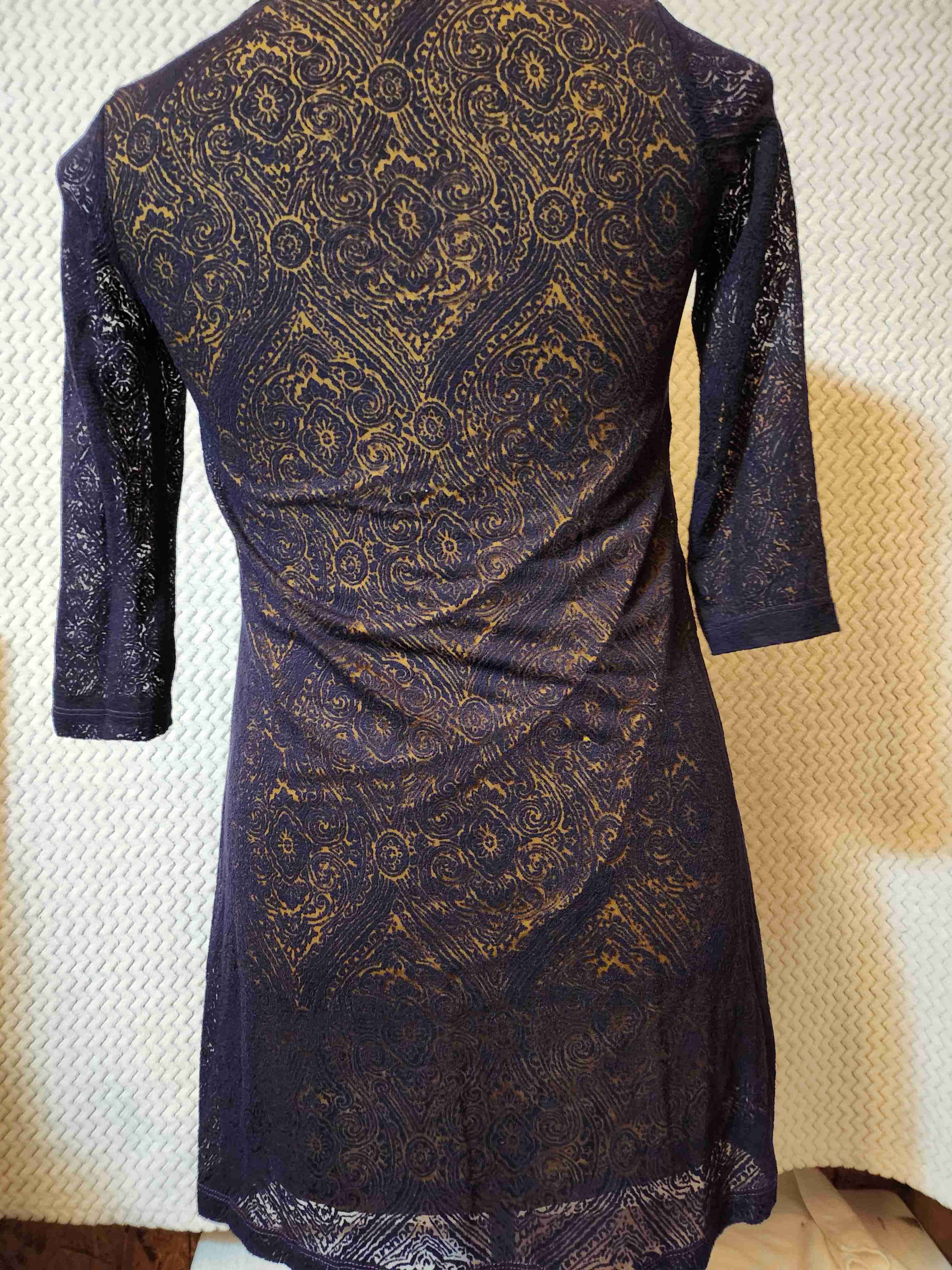 Vestido corto encaje bicolor - miniatura 2