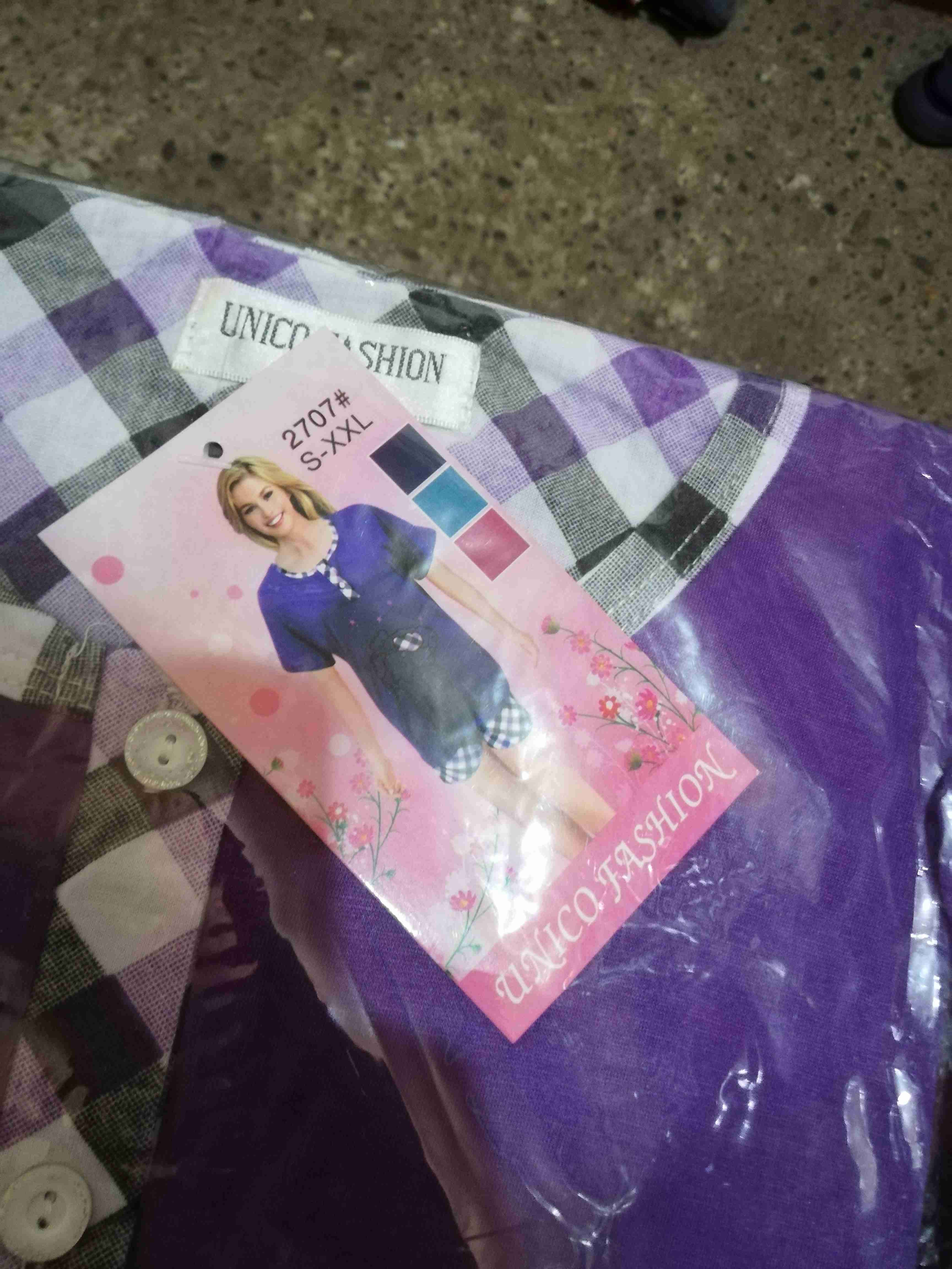 Pijama morado con cuadros - miniatura 3