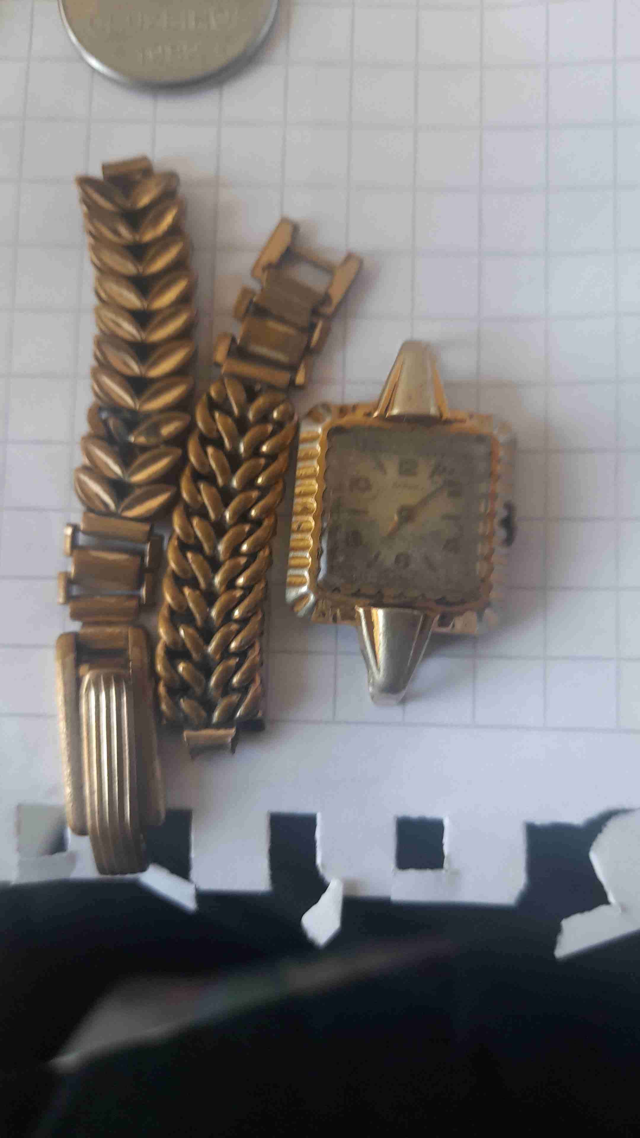 Reloj antiguo dorado marca fond acier inoxidable - miniatura 1