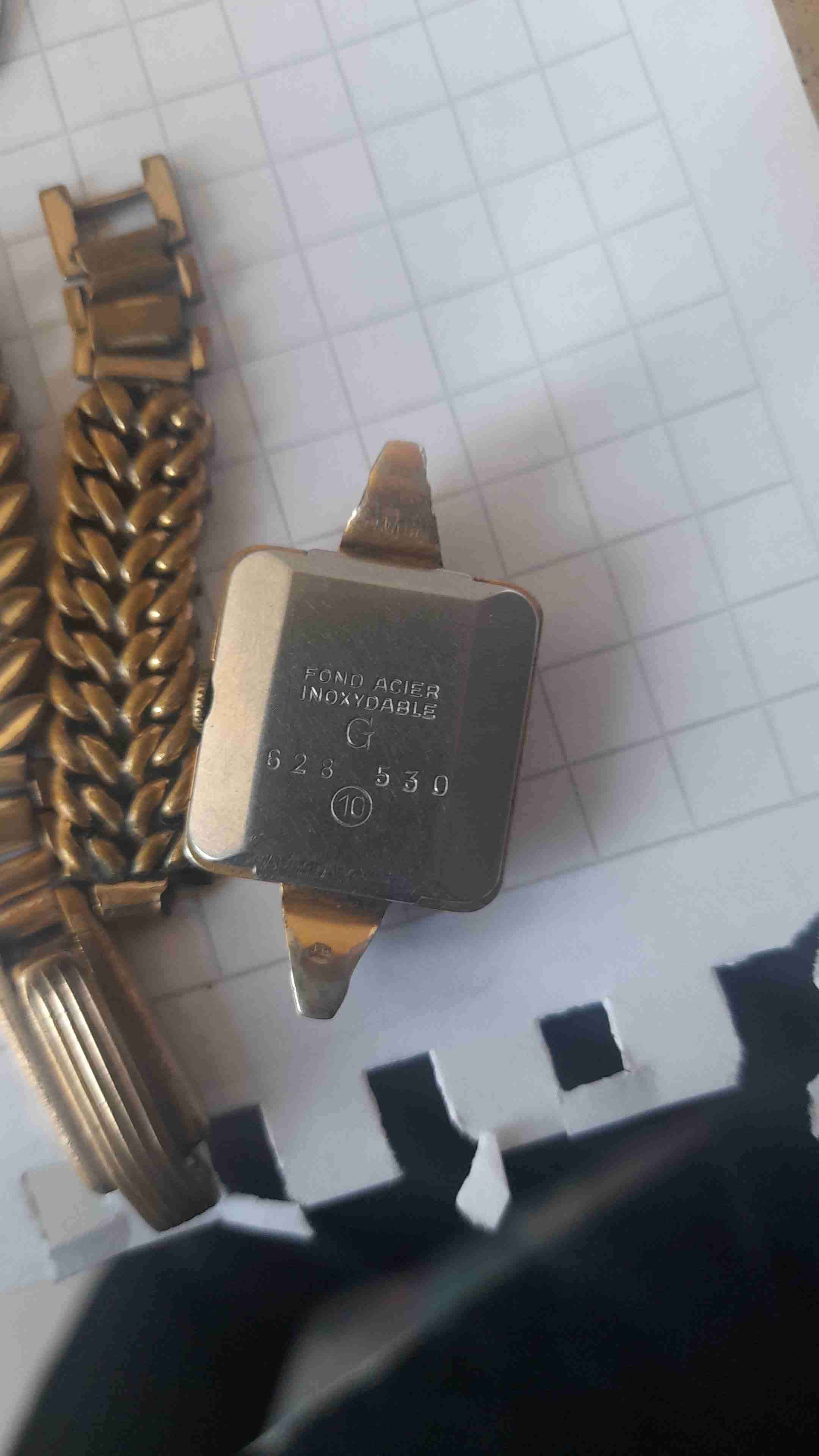 Reloj antiguo dorado marca fond acier inoxidable - miniatura 2