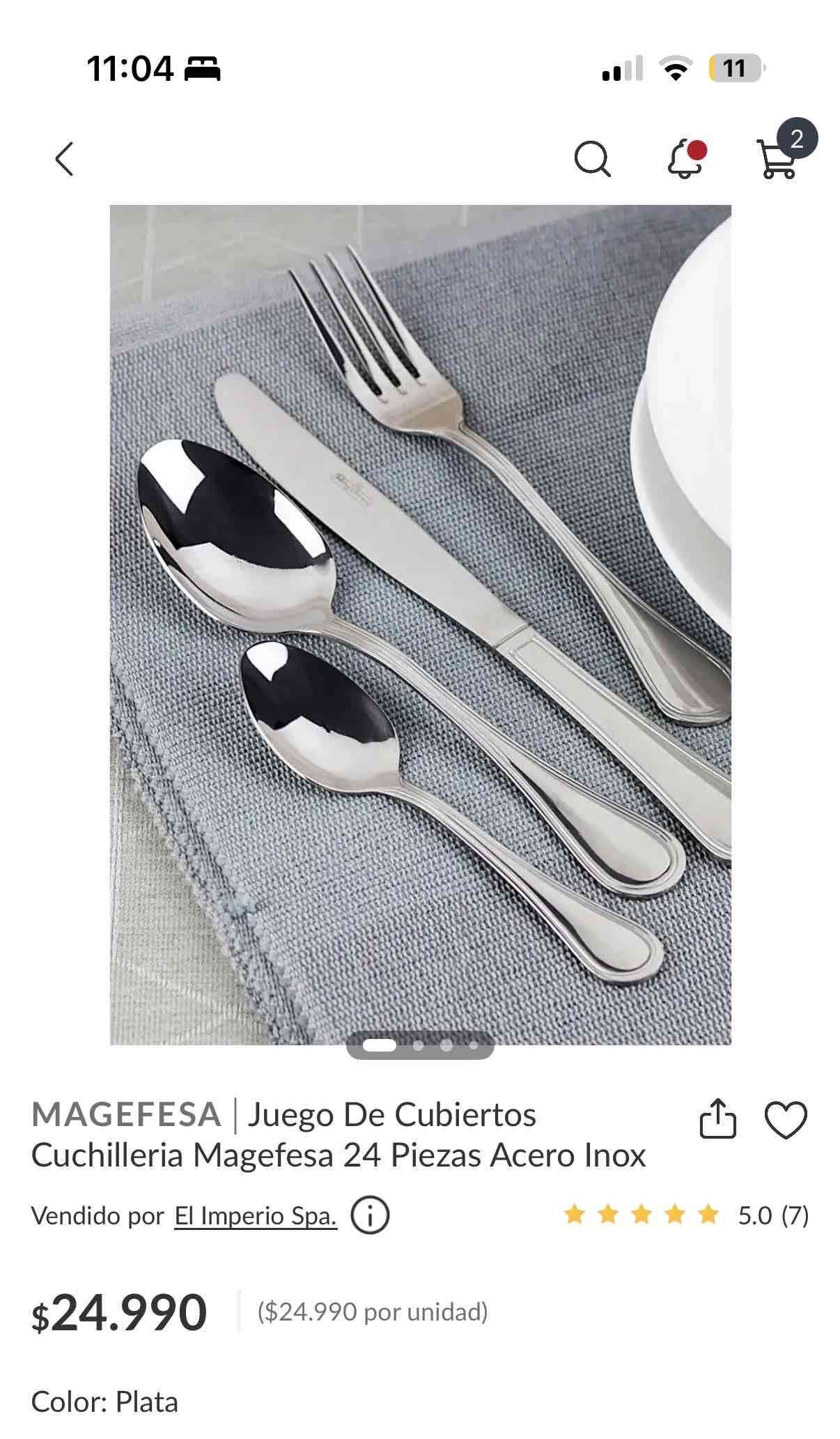 Juego de cubiertos de acero inoxidable - miniatura 6