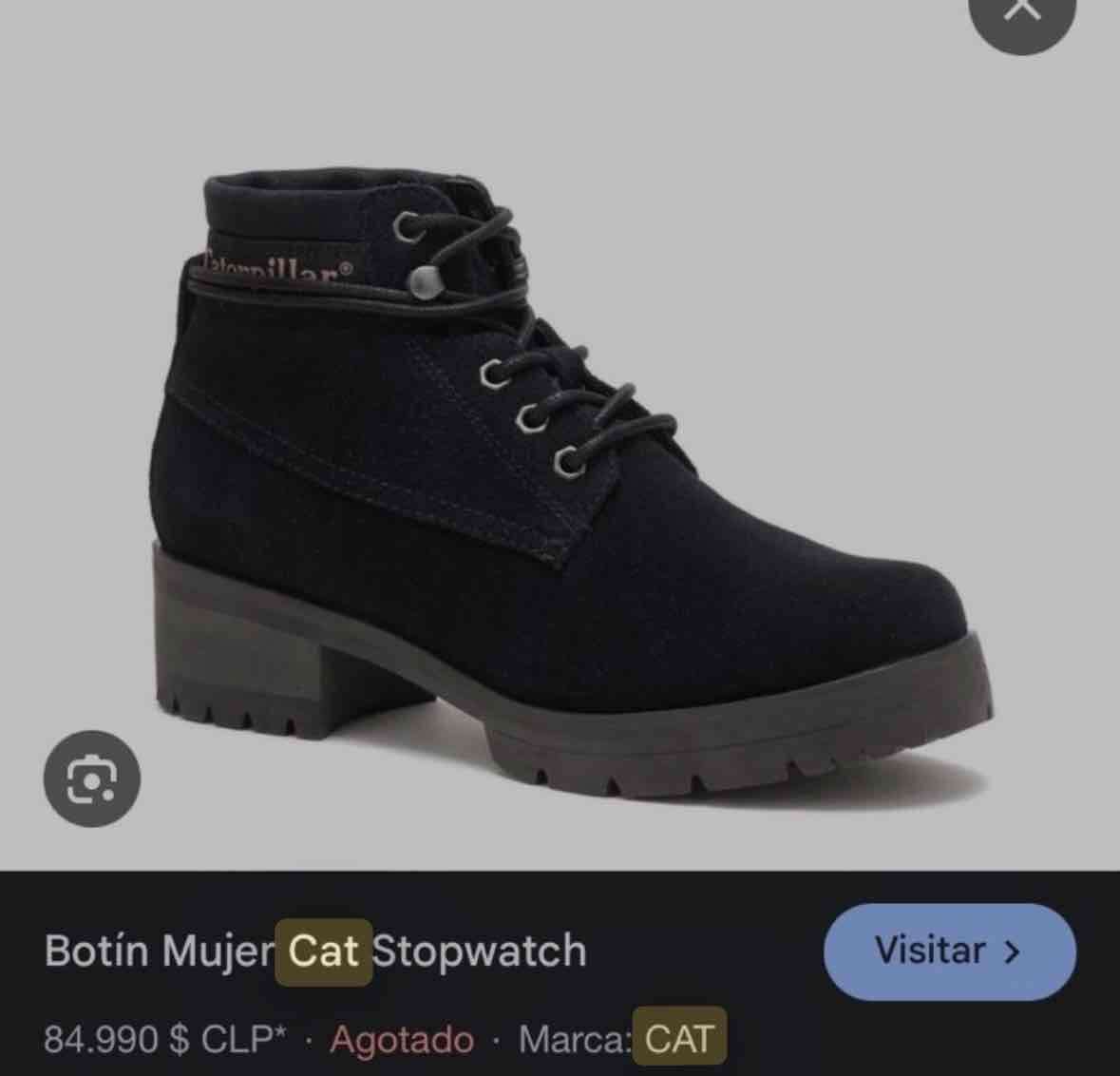 Botín Mujer Negro CAT 39 - miniatura 1