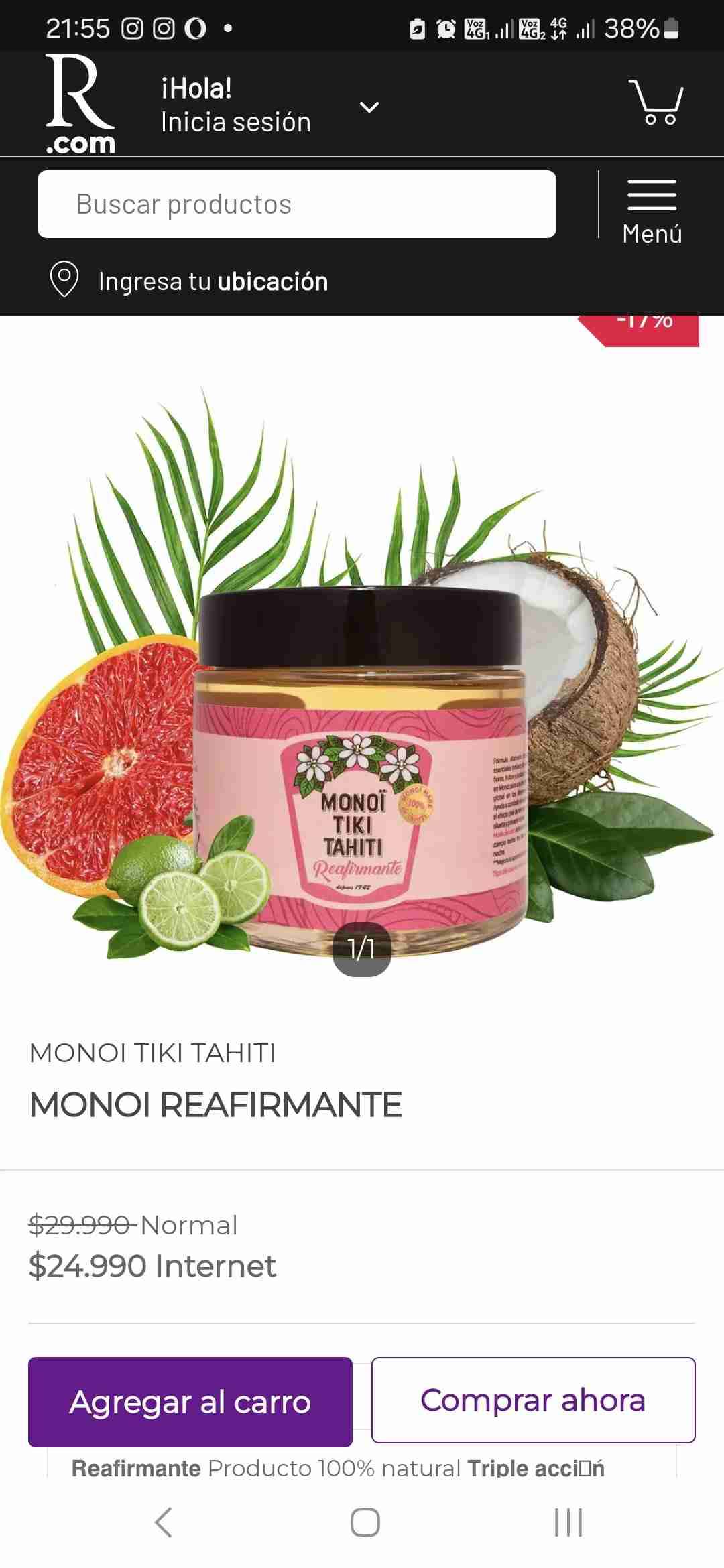 Aceite Monoi Tiki Tahiti REAFIRMANTE ANTICELULITIS - miniatura 5