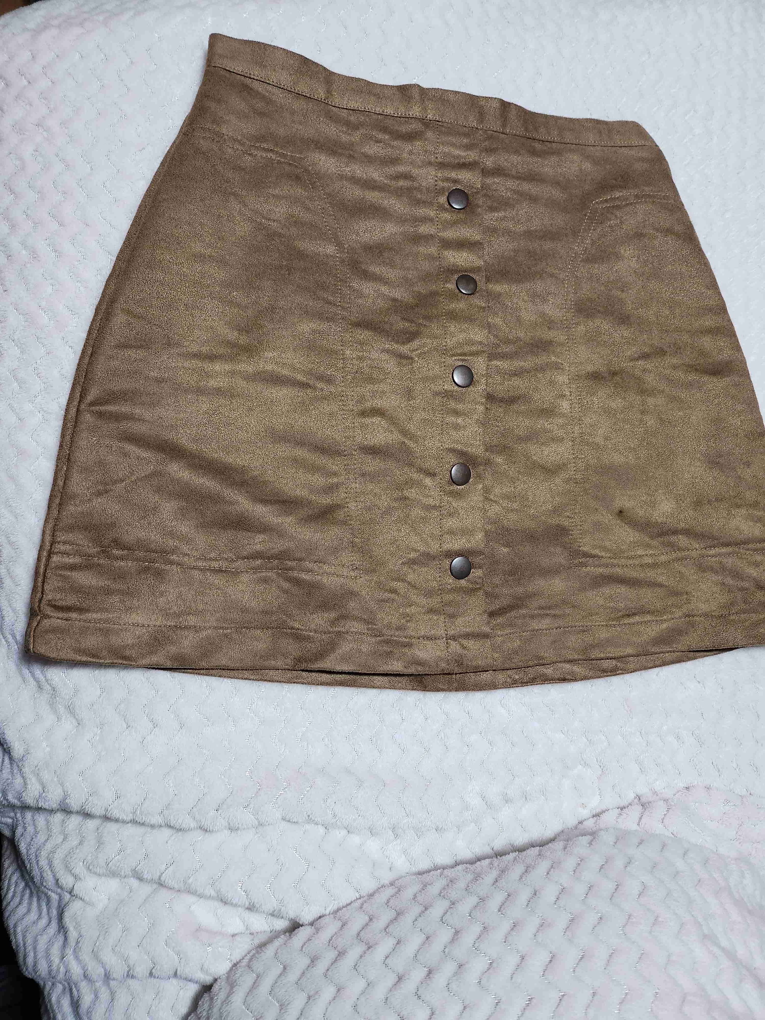 Falda marrón de gamuza - miniatura 1